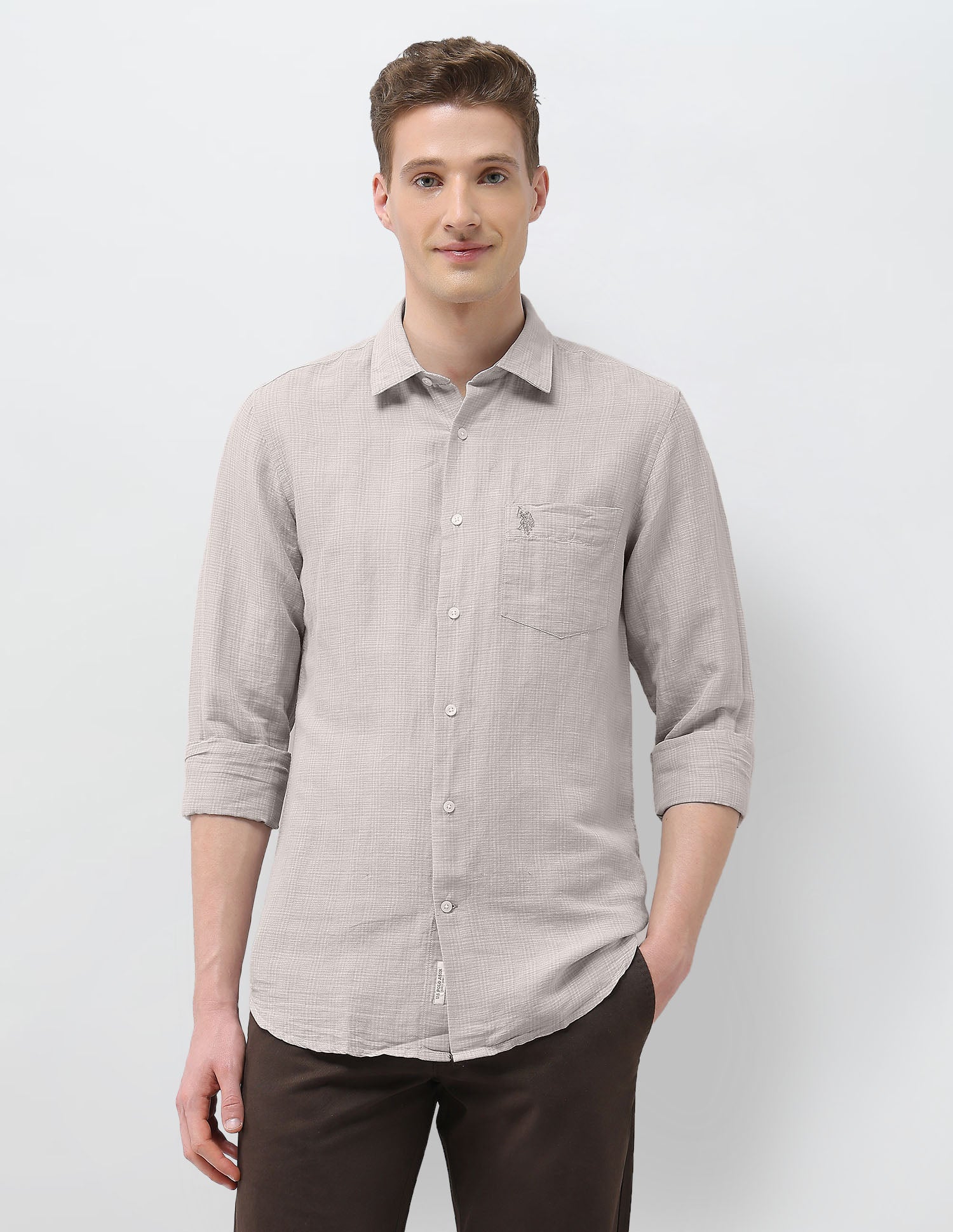 Plaid Checked Sotogrande Shirt Khaki - U.S. Polo Assn. India | Large