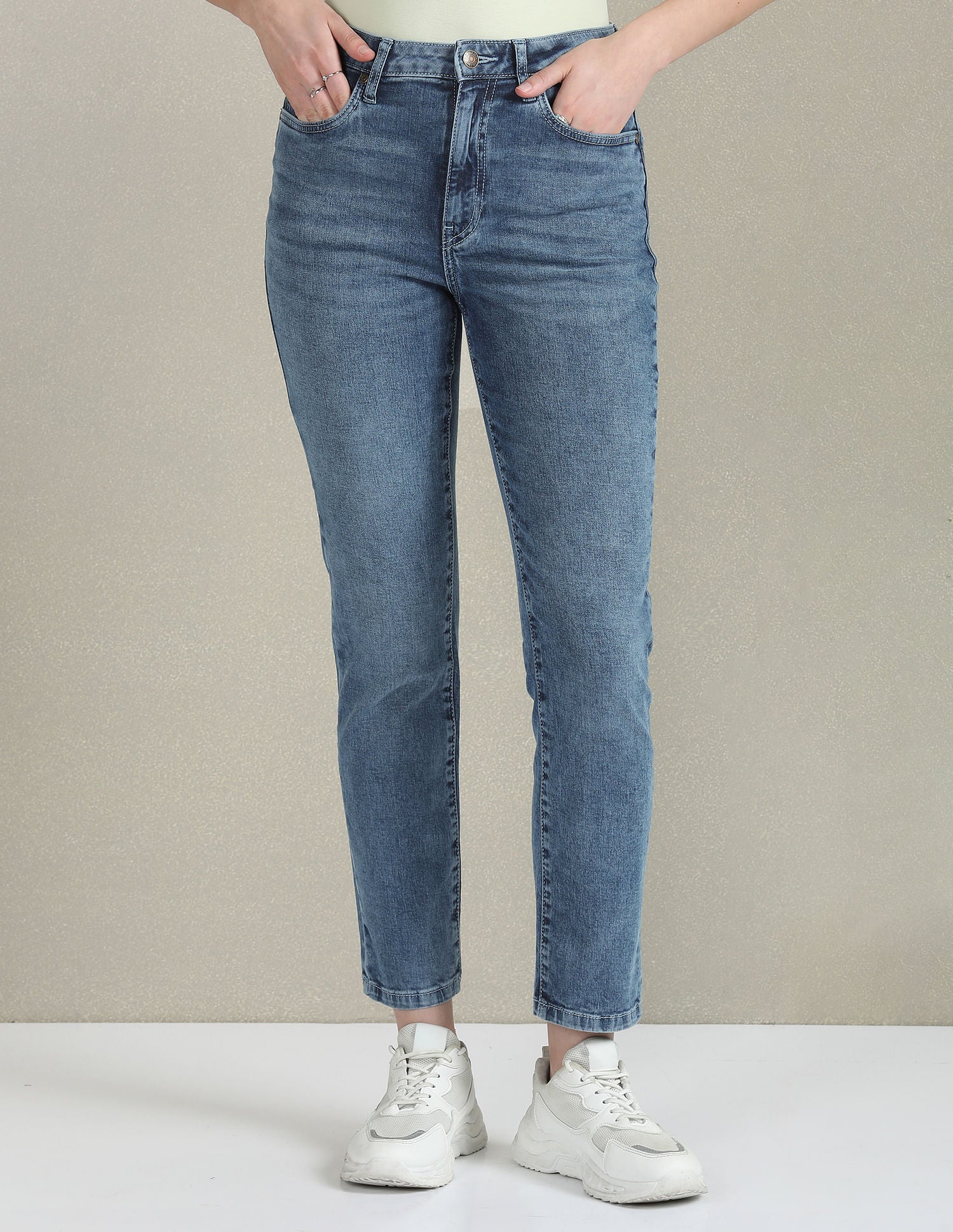 Mid Rise Stone Wash Jeans Blue - U.S. POLO ASSN. | Large