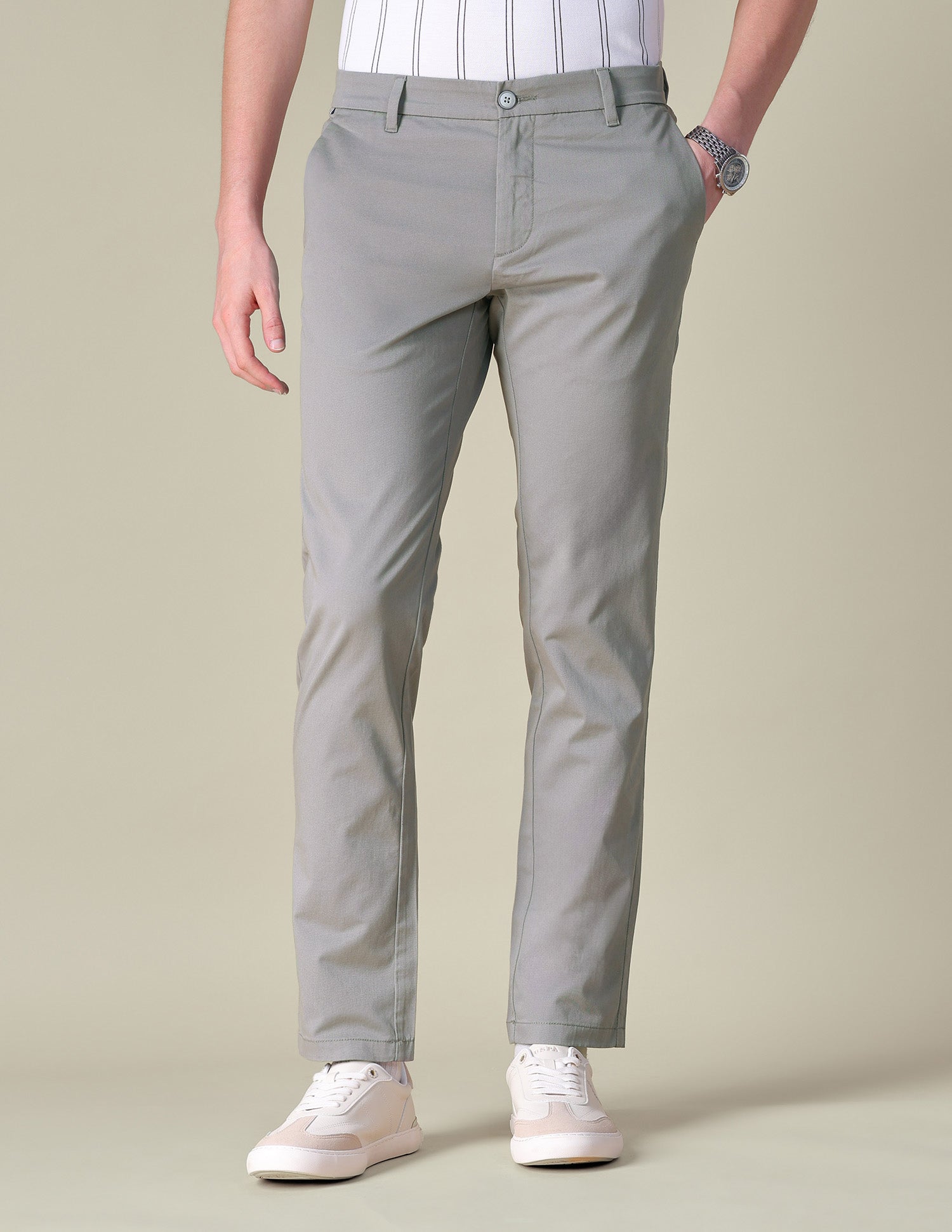 Twill Denver Slim Fit Trousers Grey - U.S. POLO ASSN. | Large