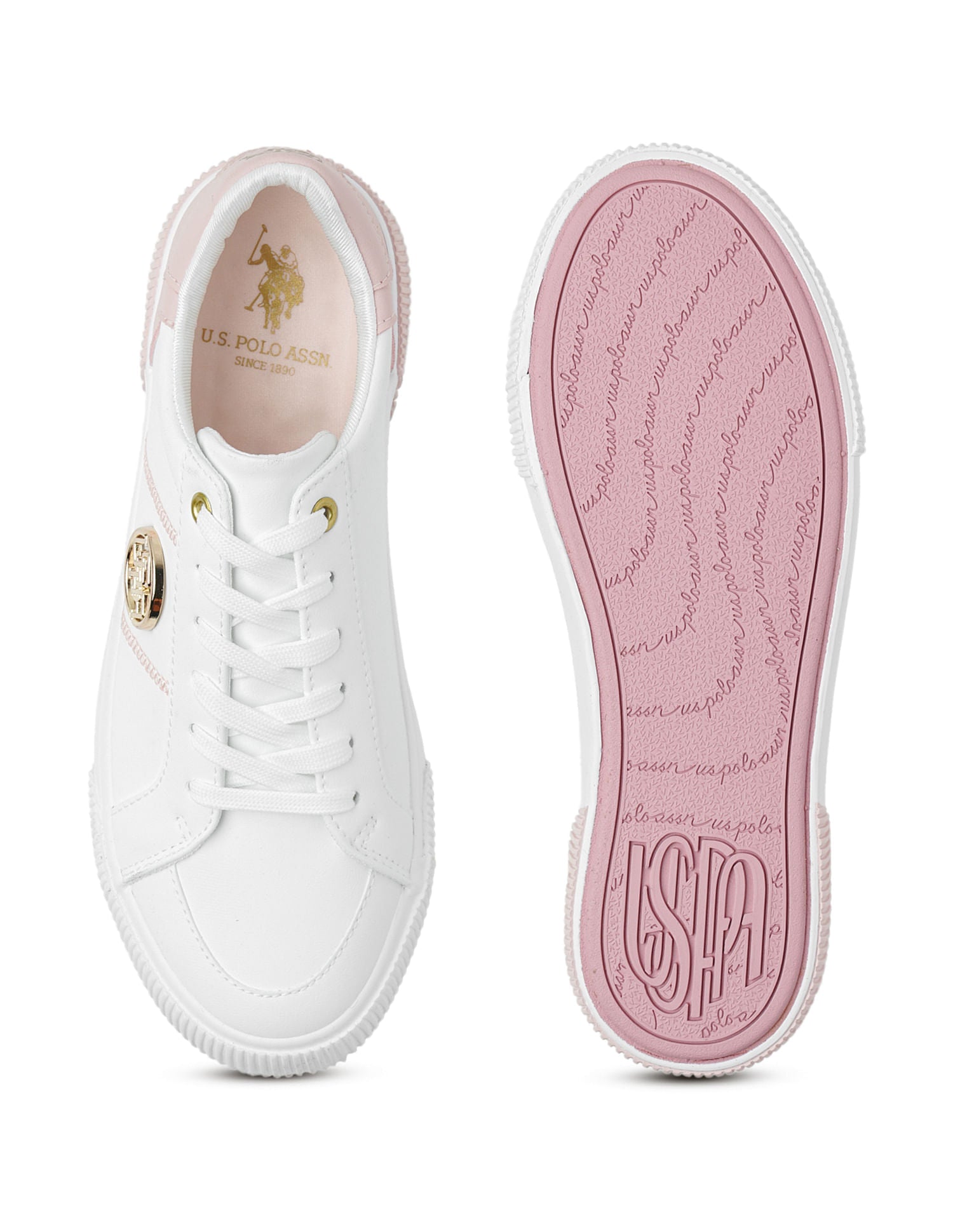 U.S. Polo Assn. Women Katy 3.0 Colourblock Sneakers with Textured Sole Light Pink - U.S. POLO ASSN. | Large