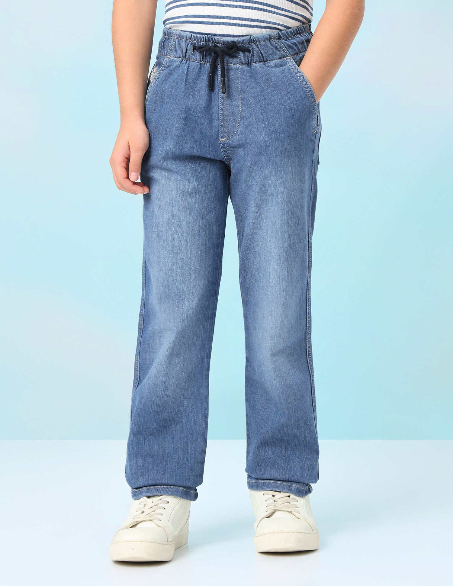 Mid Rise Regular Fit Jeans Light Indigo - U.S. Polo Assn. India | Large