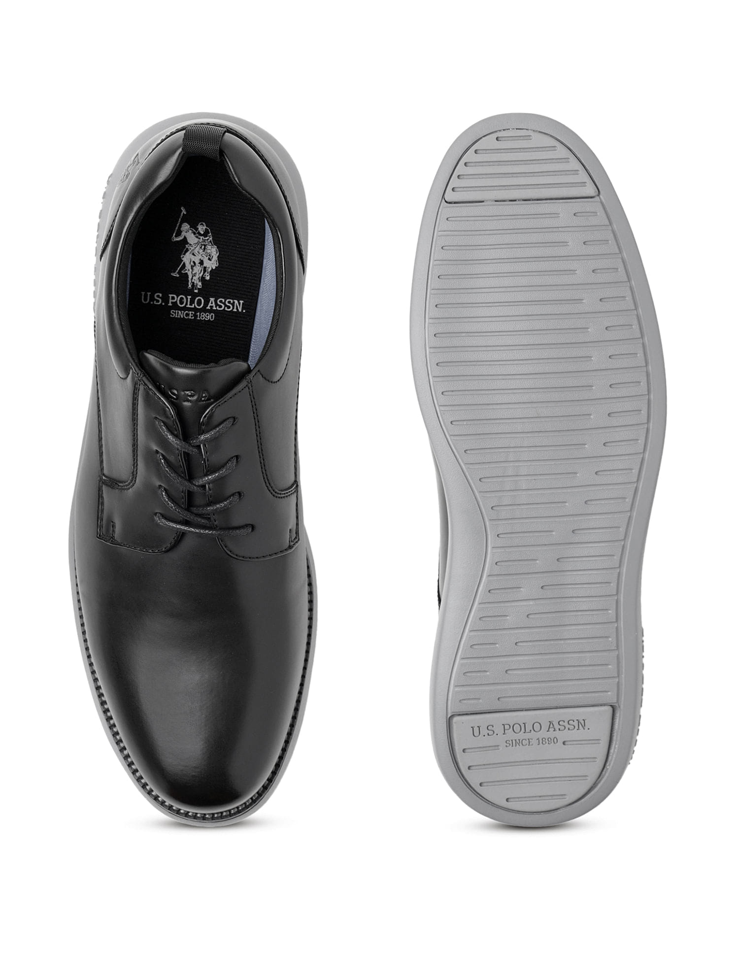 Men Nicolo Black Work Casuals Lace Up Shoes Black - U.S. Polo Assn. India | Large