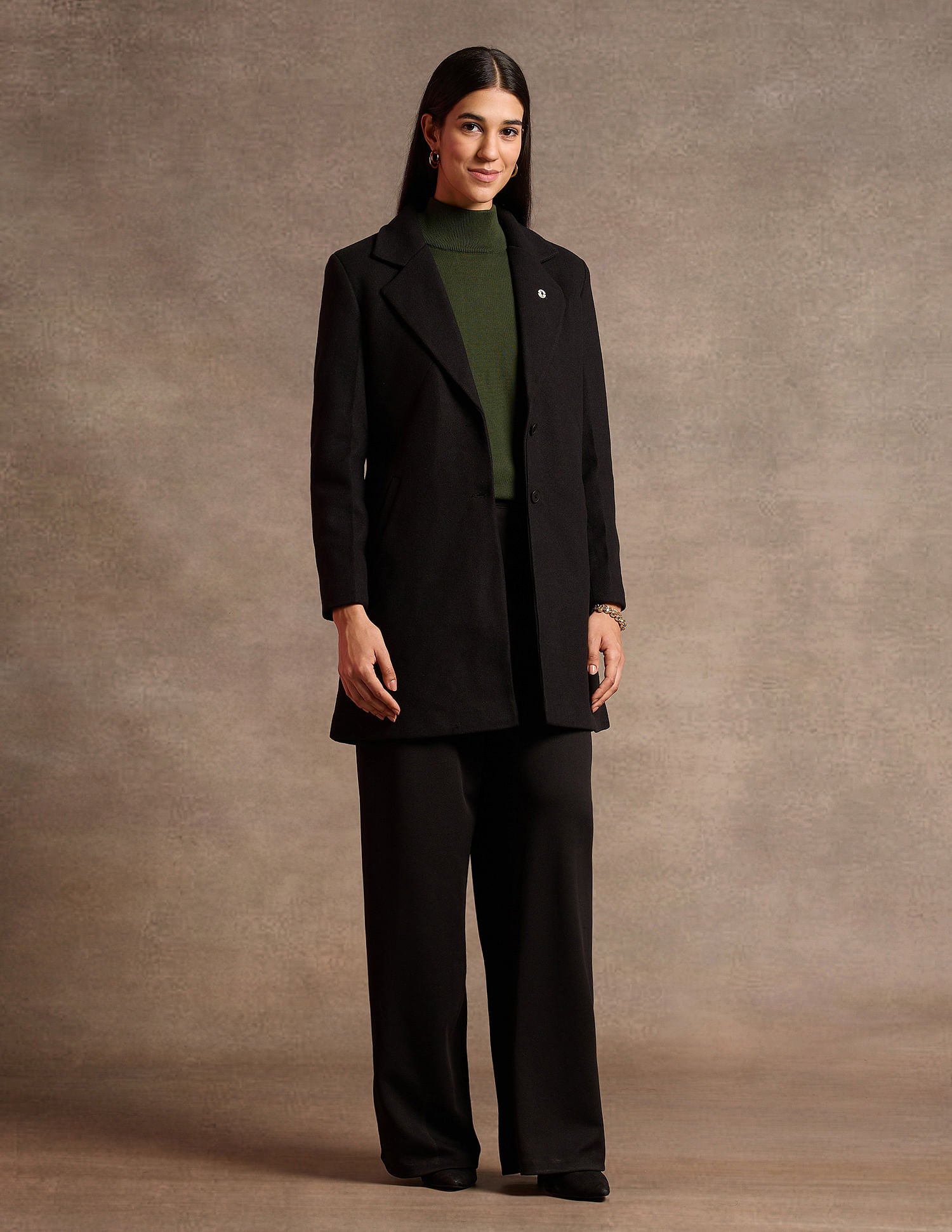 Longline Solid Felt Jacket Black - U.S. POLO ASSN. | Large