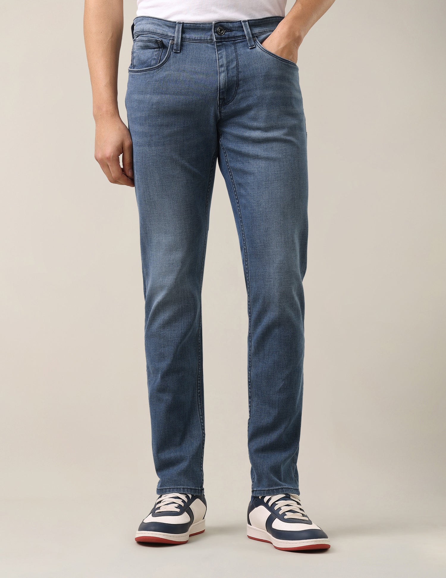 Brandon Slim-Tapered Fit Blue Jeans Mid Blue - U.S. Polo Assn. India | Large