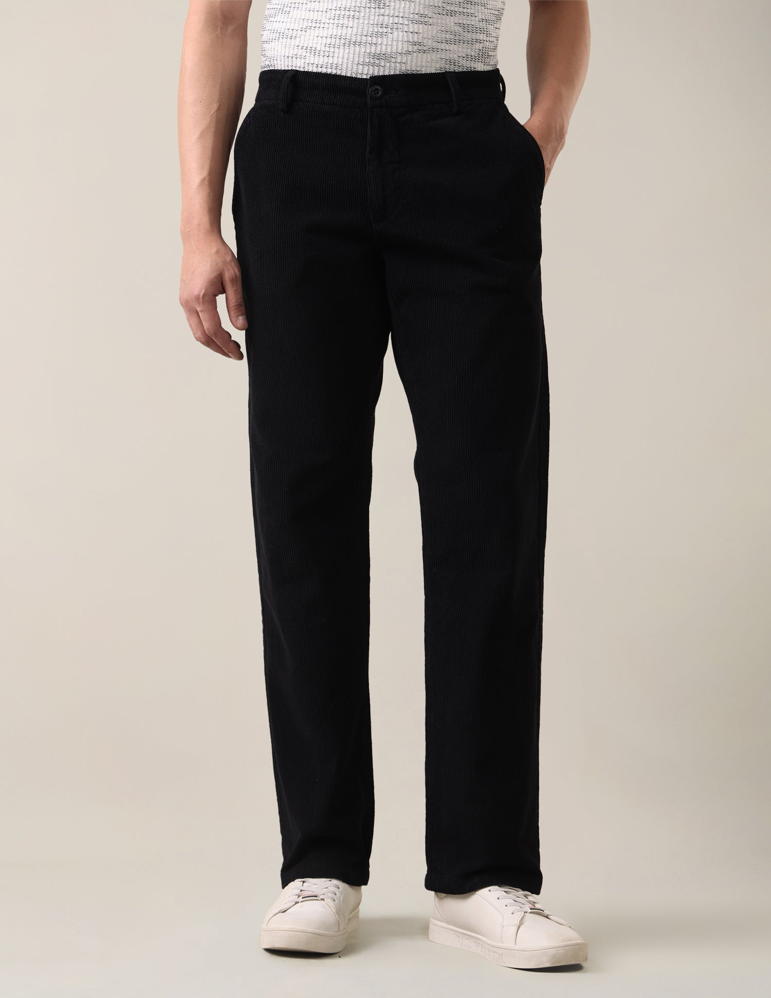 Corduroy	Riley Straight Fit Trousers Black - U.S. Polo Assn. India | Large
