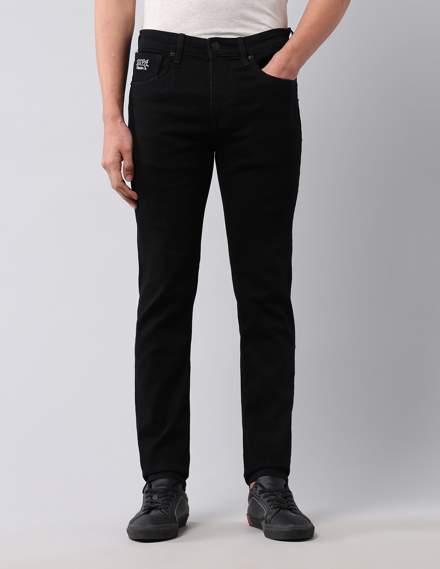 Regallo Skinny Fit Black Jeans Black - U.S. Polo Assn. India | Large