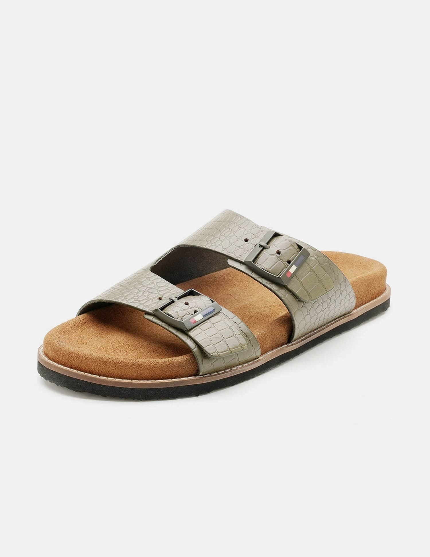 Men Buckle Strap Ace Slippers Olive - U.S. Polo Assn. India | Large