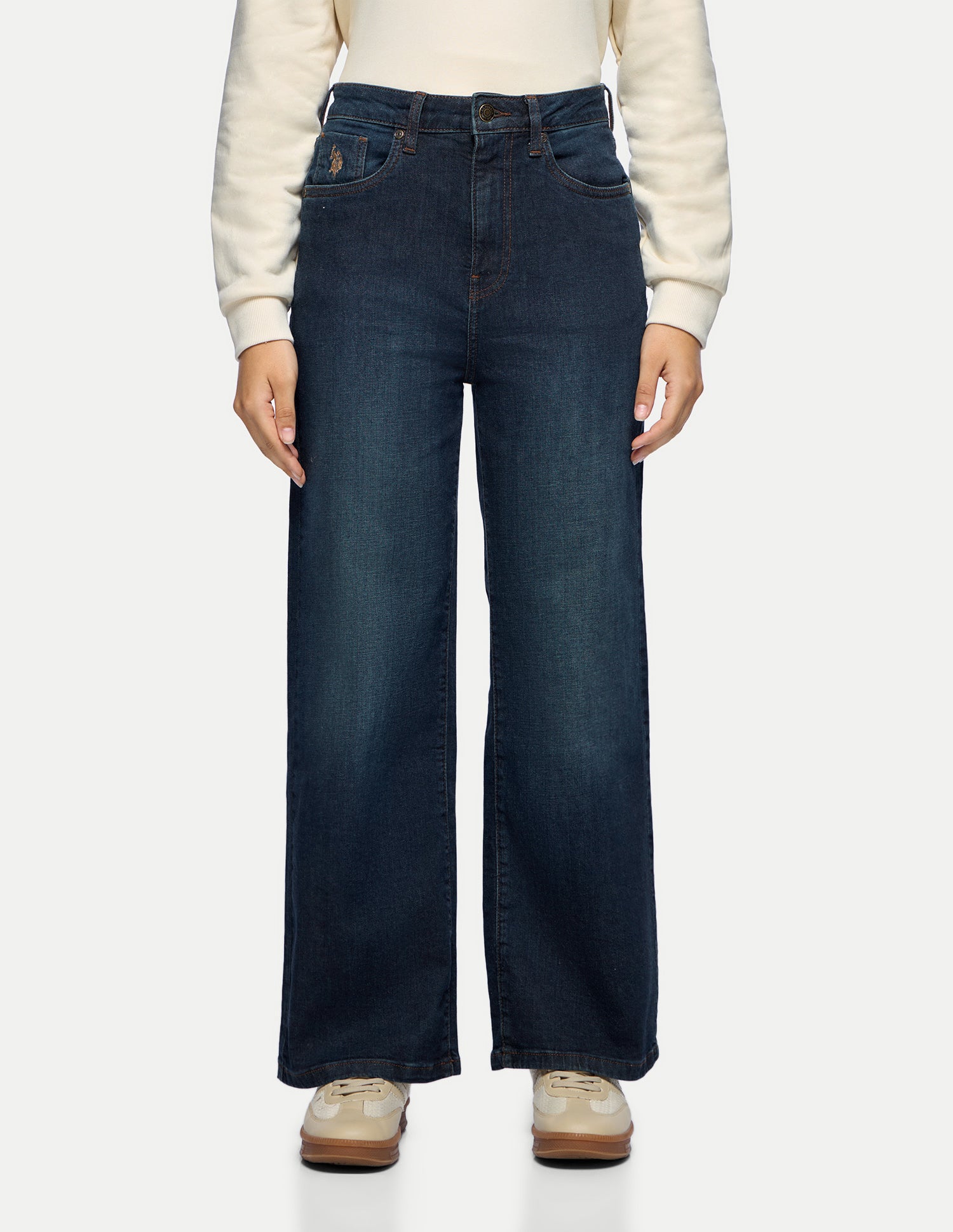 Wide Leg Fit Blue Jeans Dark Blue - U.S. Polo Assn. India | Large