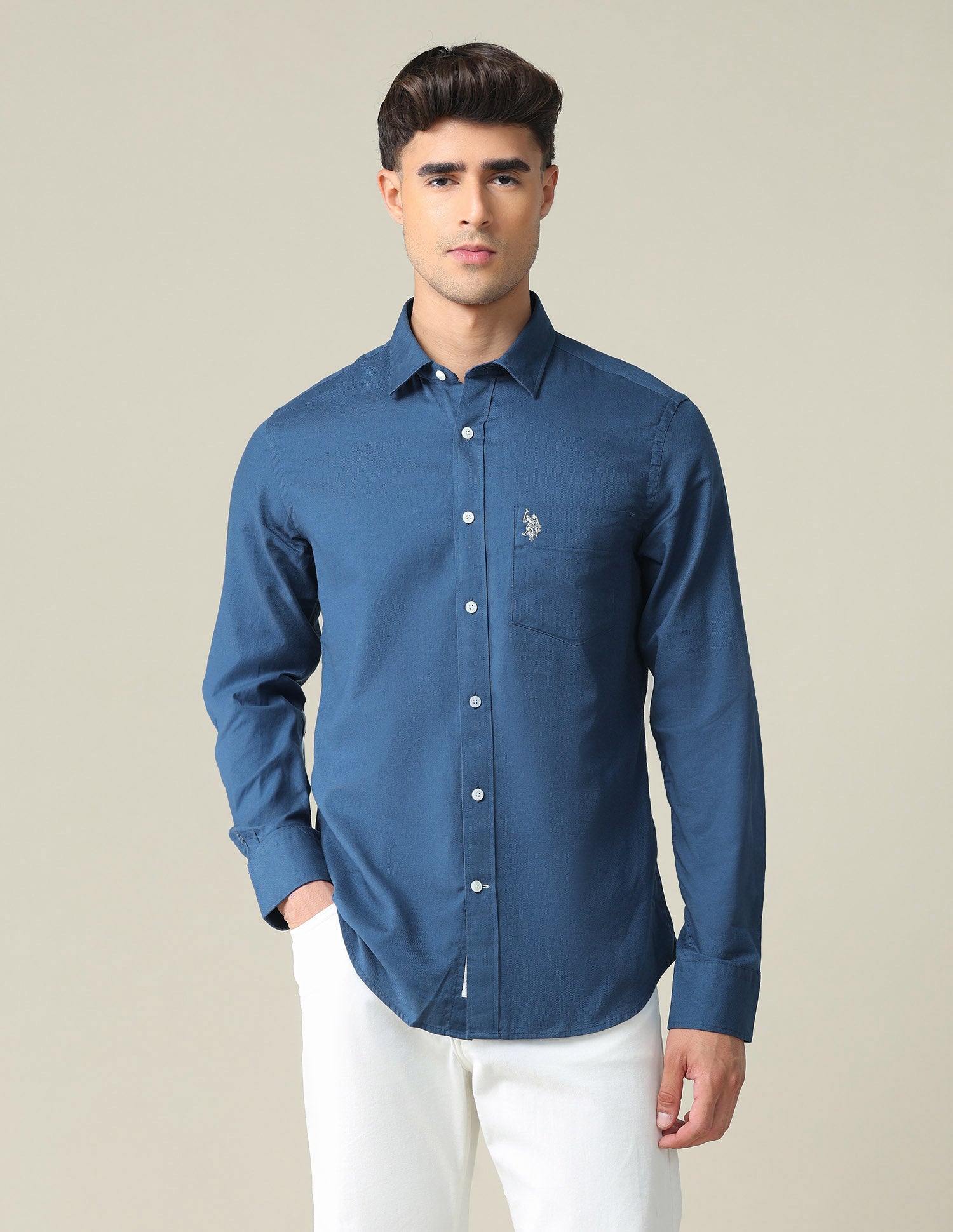 The Classic Everyday Shirt Blue - U.S. POLO ASSN. | Large