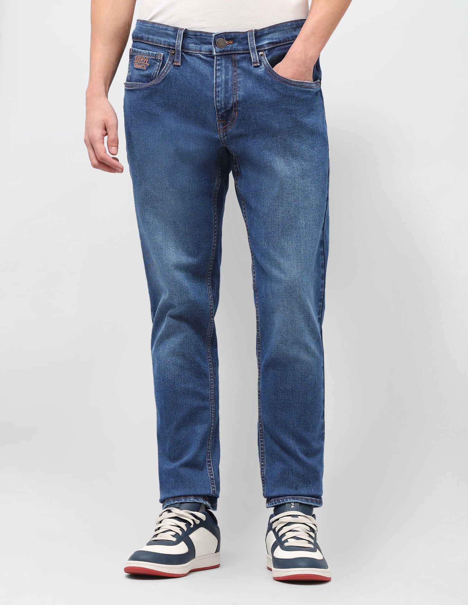 Solid Slim Fit Jeans Blue - U.S. Polo Assn. India | Large