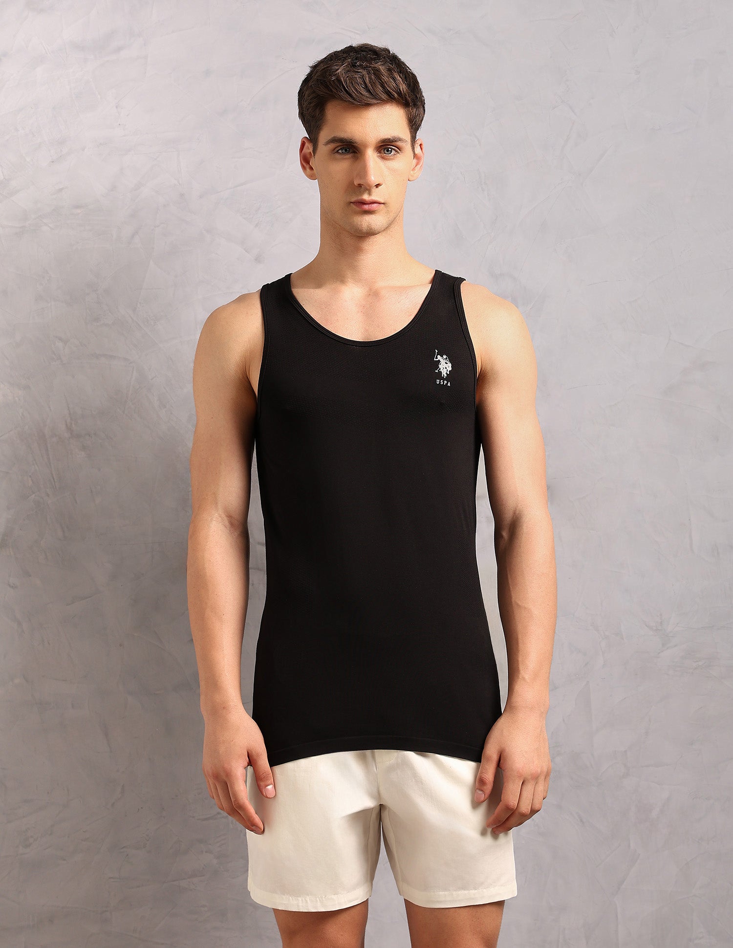 Moisture Absorbent Stretch Fit AV001 Vest - Pack Of 1 Olive - U.S. Polo Assn. India | Large