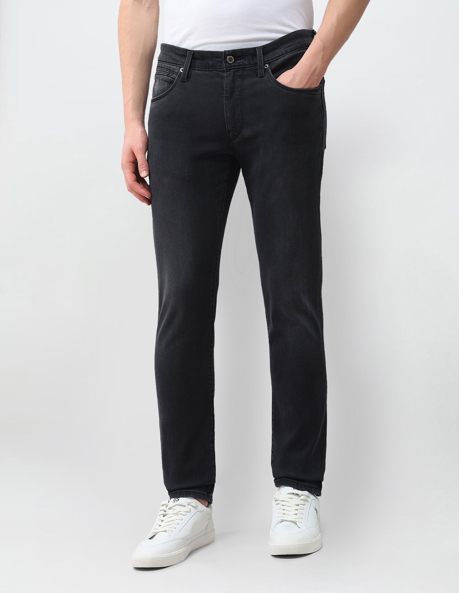 Brandon Slim Tapered Fit Grey Jeans Grey - U.S. Polo Assn. India | Large
