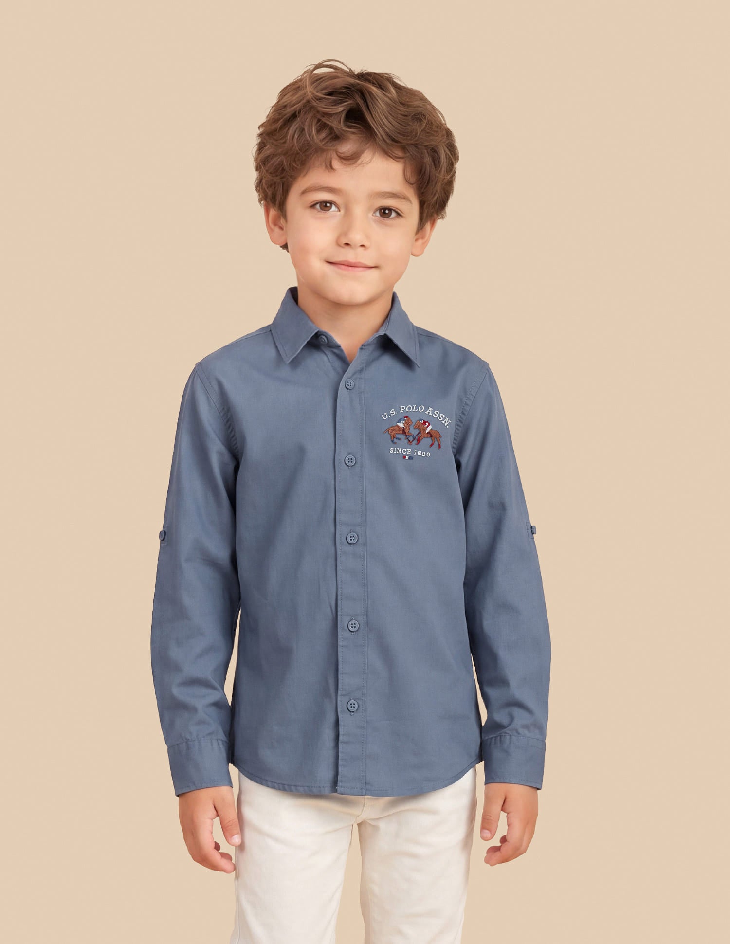 Solid Regular Fit Shirt Grey - U.S. Polo Assn. India | Large