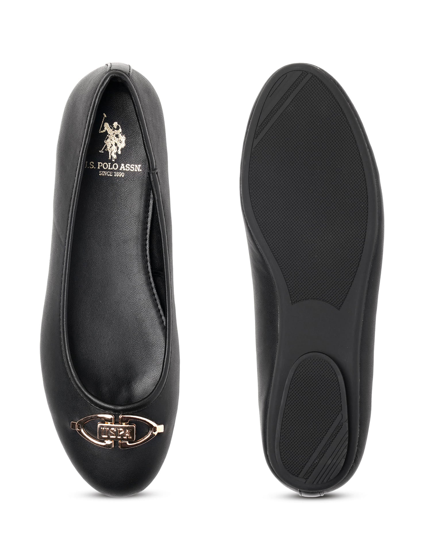 Gloria Black Ballerinas Black - U.S. Polo Assn. India | Large