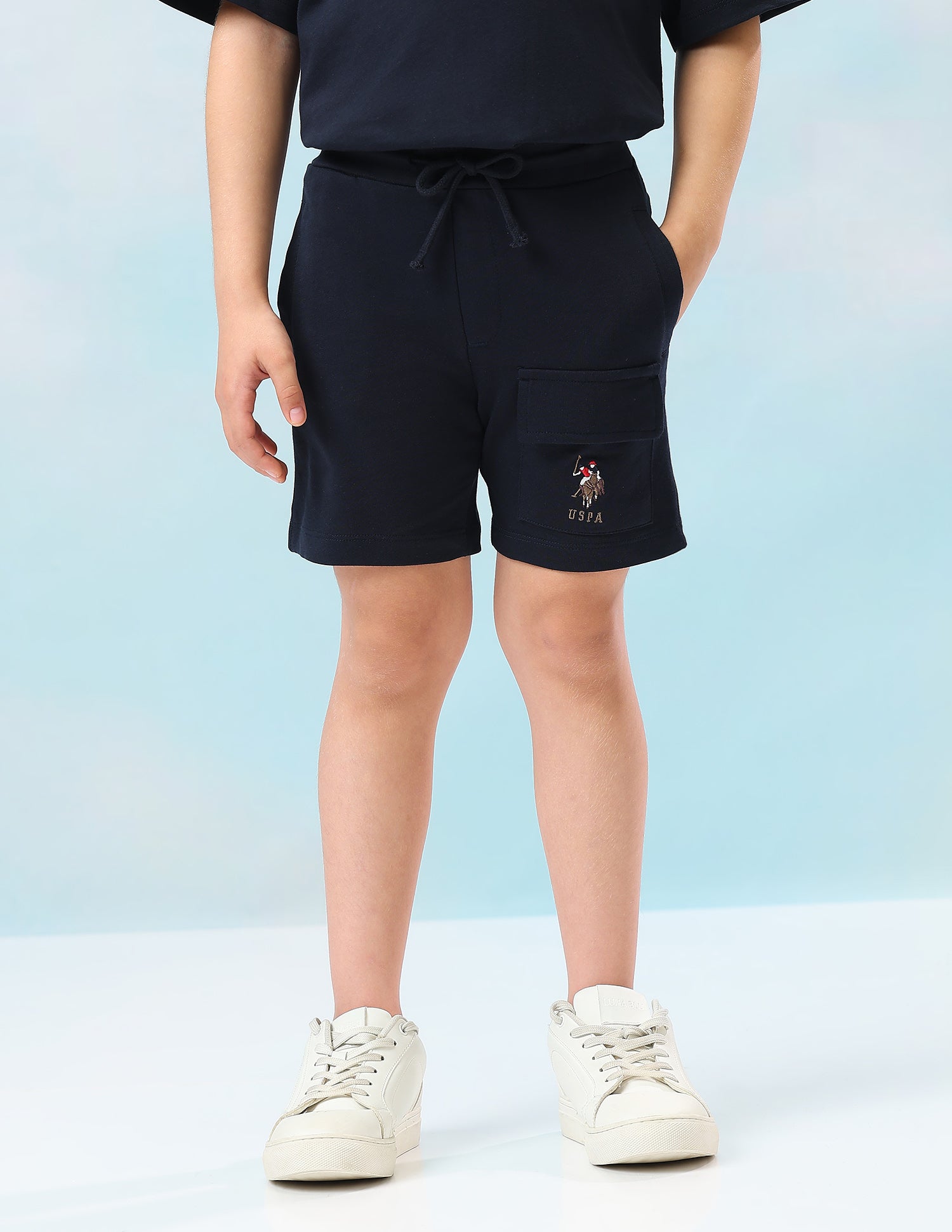 Mid rise Regular Fit Shorts Navy - U.S. Polo Assn. India | Large