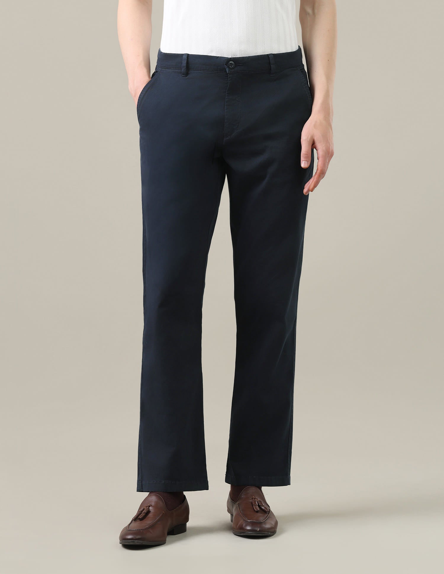 Twill Riley Straight Fit Trousers Blue - U.S. Polo Assn. India | Large
