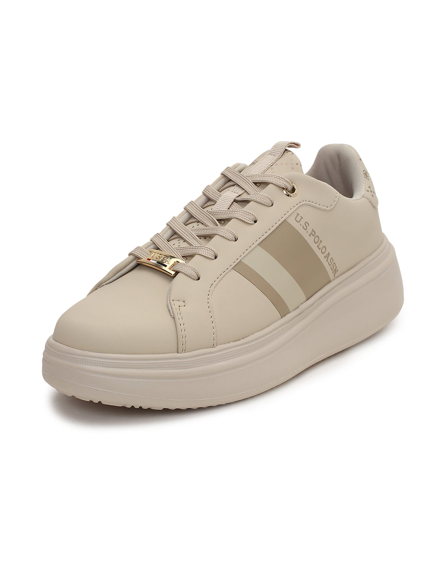 Women Striped Clara 3.0 Sneakers Nude - U.S. Polo Assn. India | Large