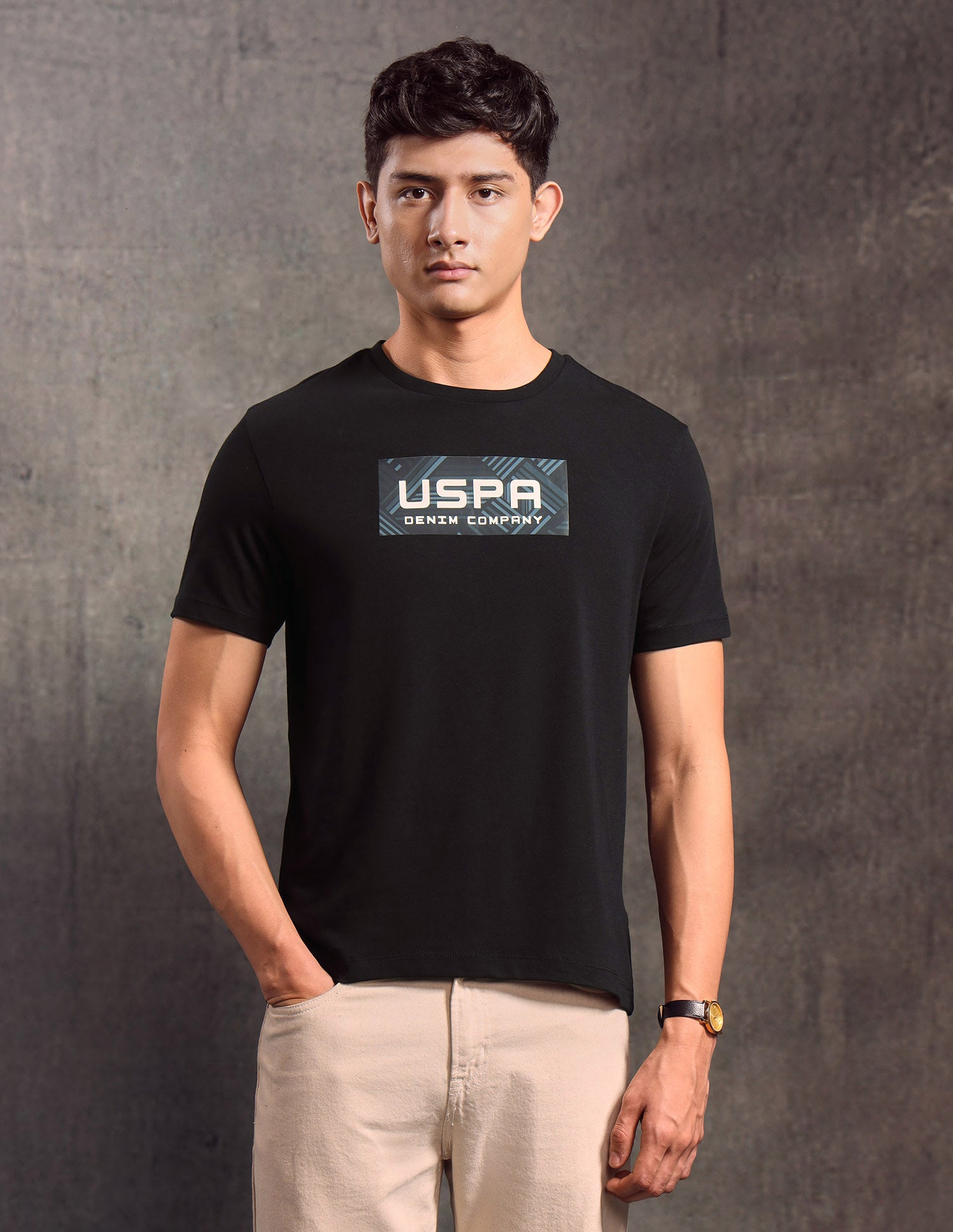 Brand Printed Regular Fit T-shirt Black - U.S. POLO ASSN. | Large