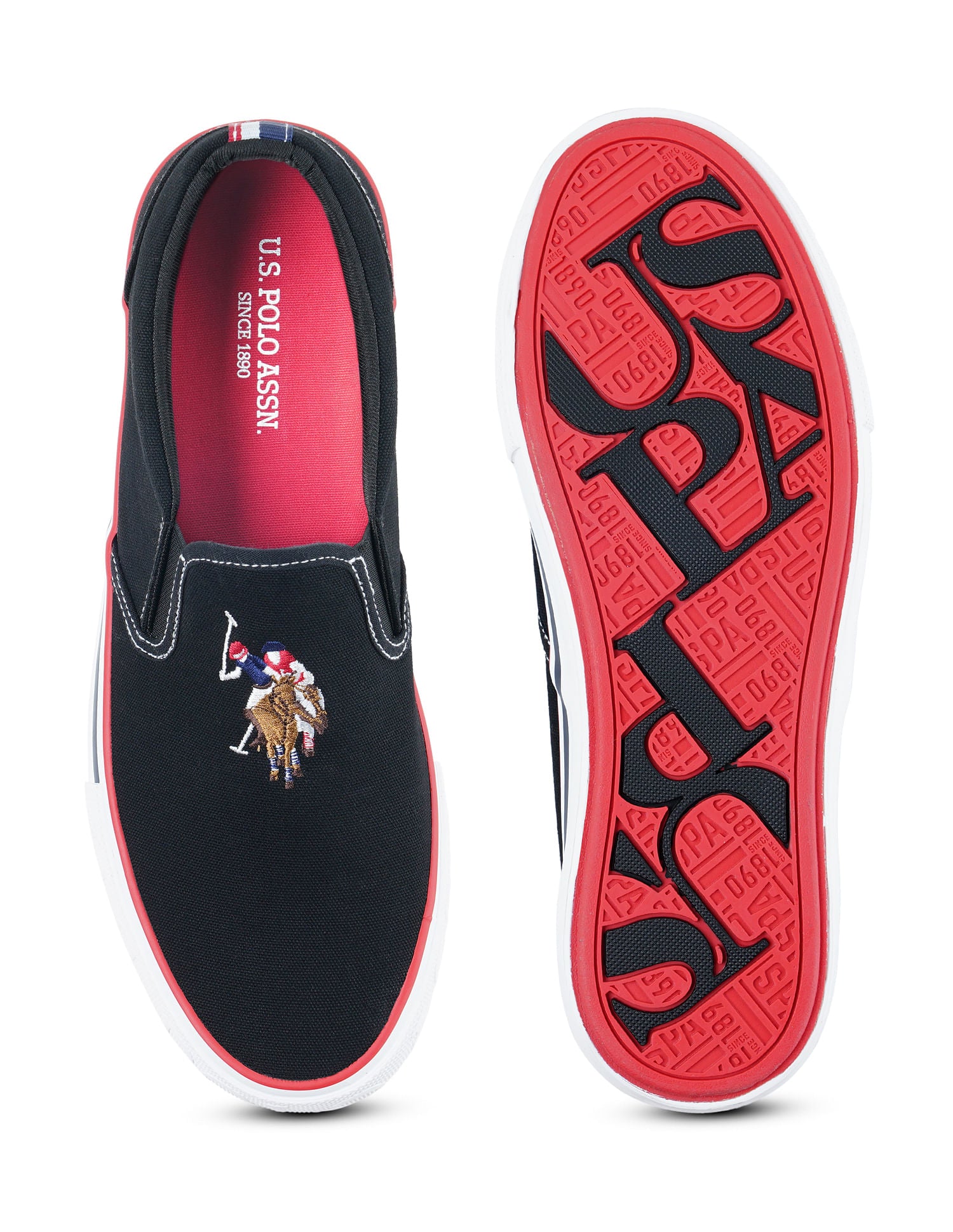 Men Skye Black Classics Sneaker Slip On Black - U.S. Polo Assn. India | Large