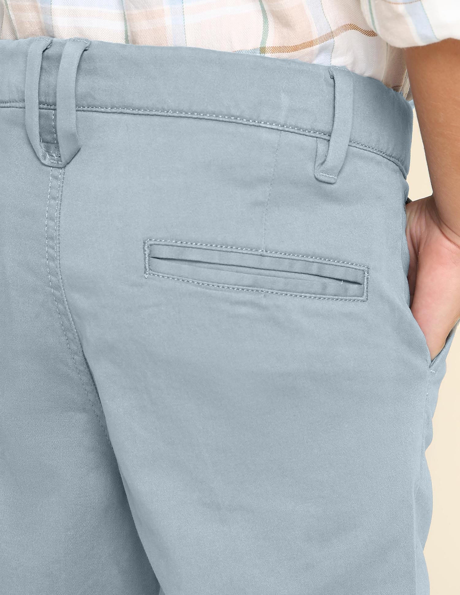 Boys Slim Fit Solid Trousers Aqua - U.S. POLO ASSN. | Large