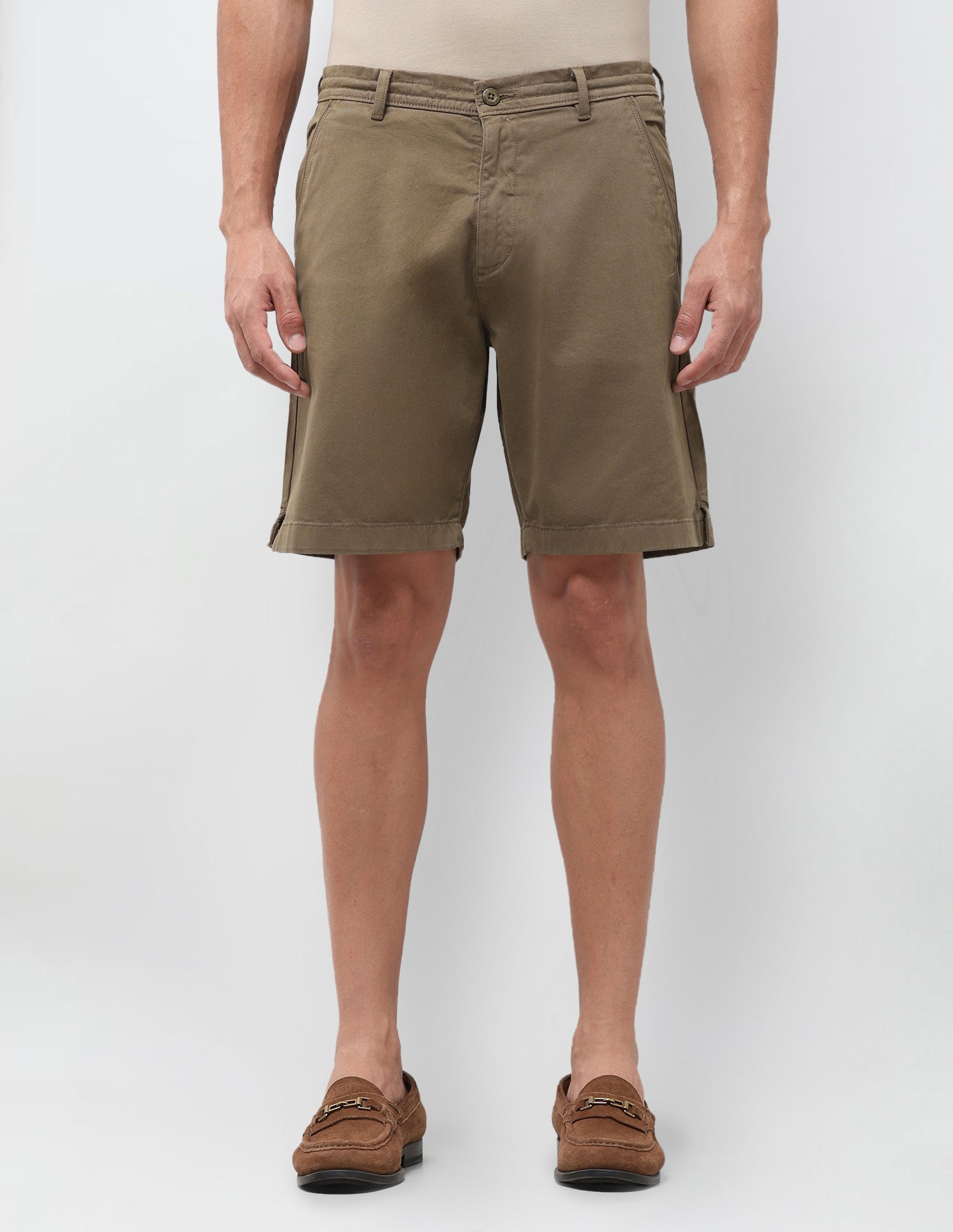 Slim Fit Twill Shorts Brown - U.S. Polo Assn. India | Large