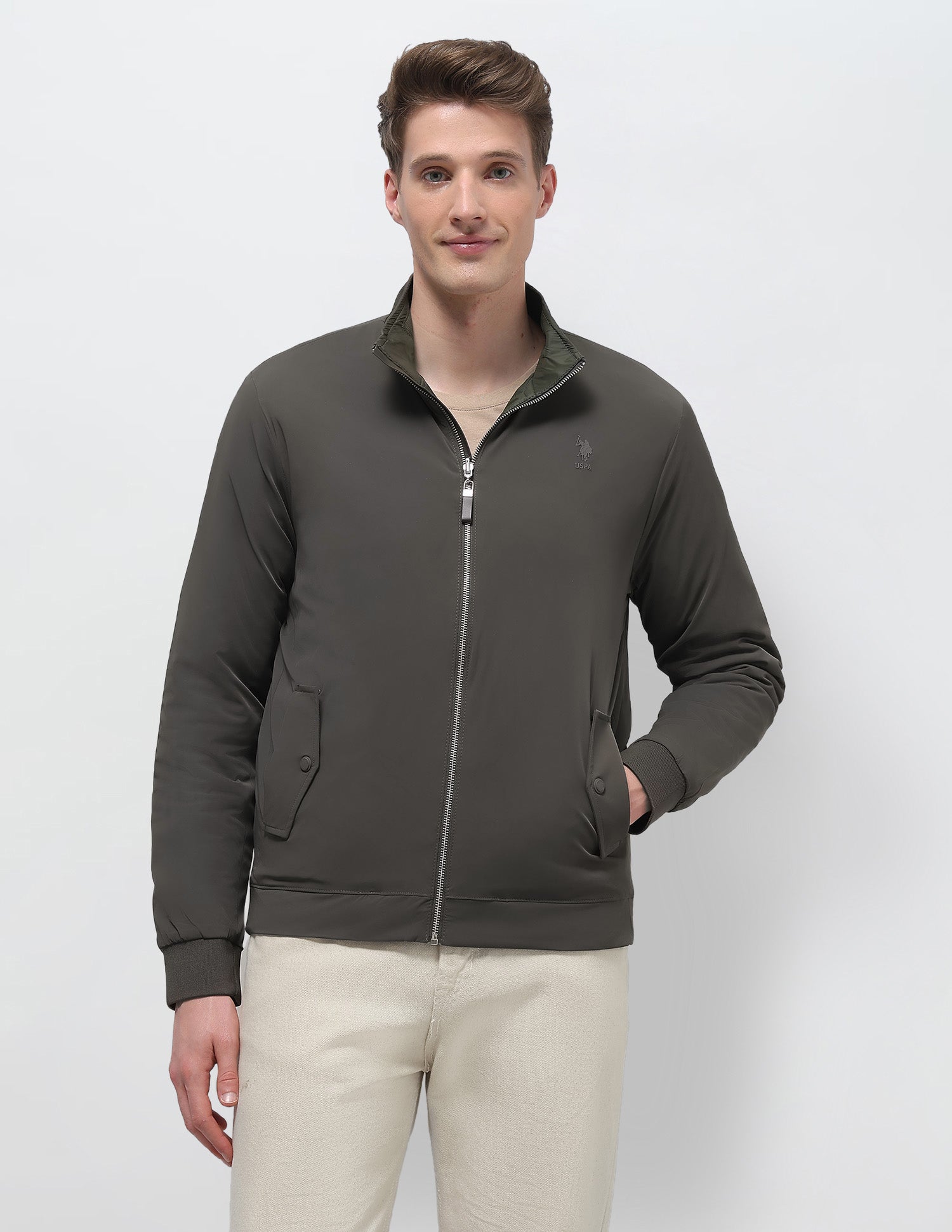 Reversible Regular Fit Jacket Green - U.S. Polo Assn. India | Large