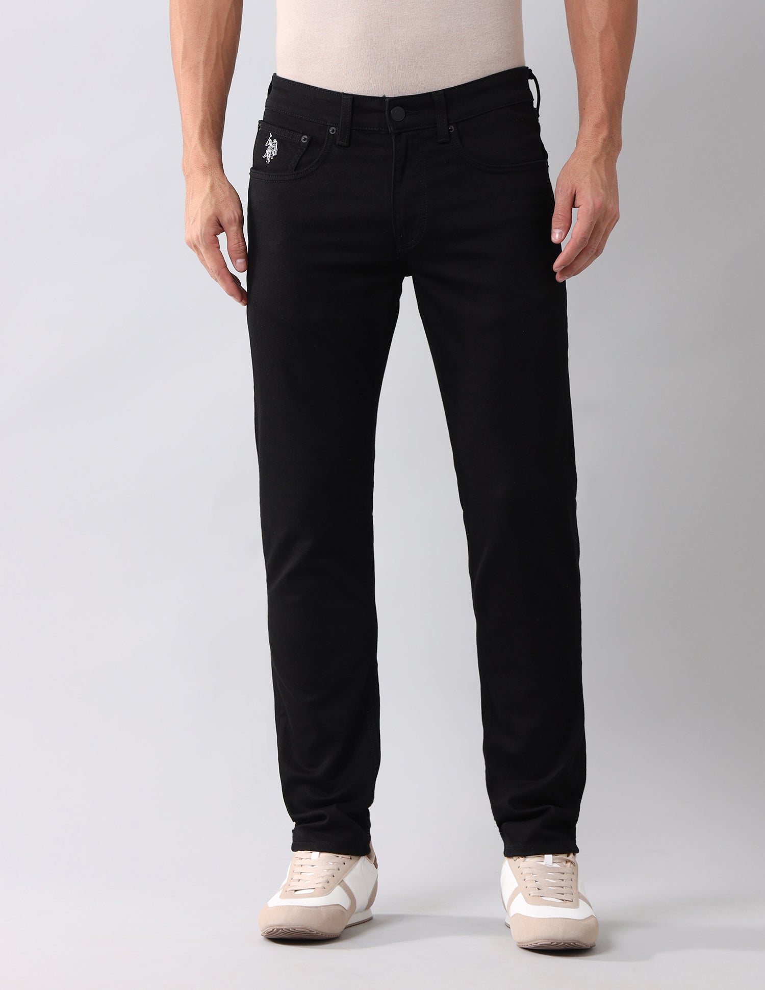 Brandon Slim Tapered Black Jeans Black - U.S. Polo Assn. India | Large
