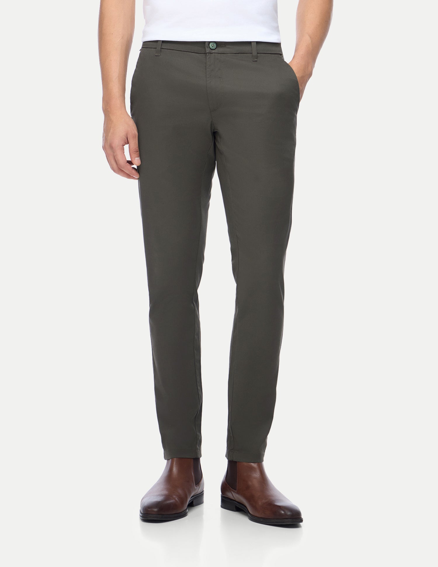 Austin Trim Regular Fit Twill Trousers Dark Olive - U.S. Polo Assn. India | Large