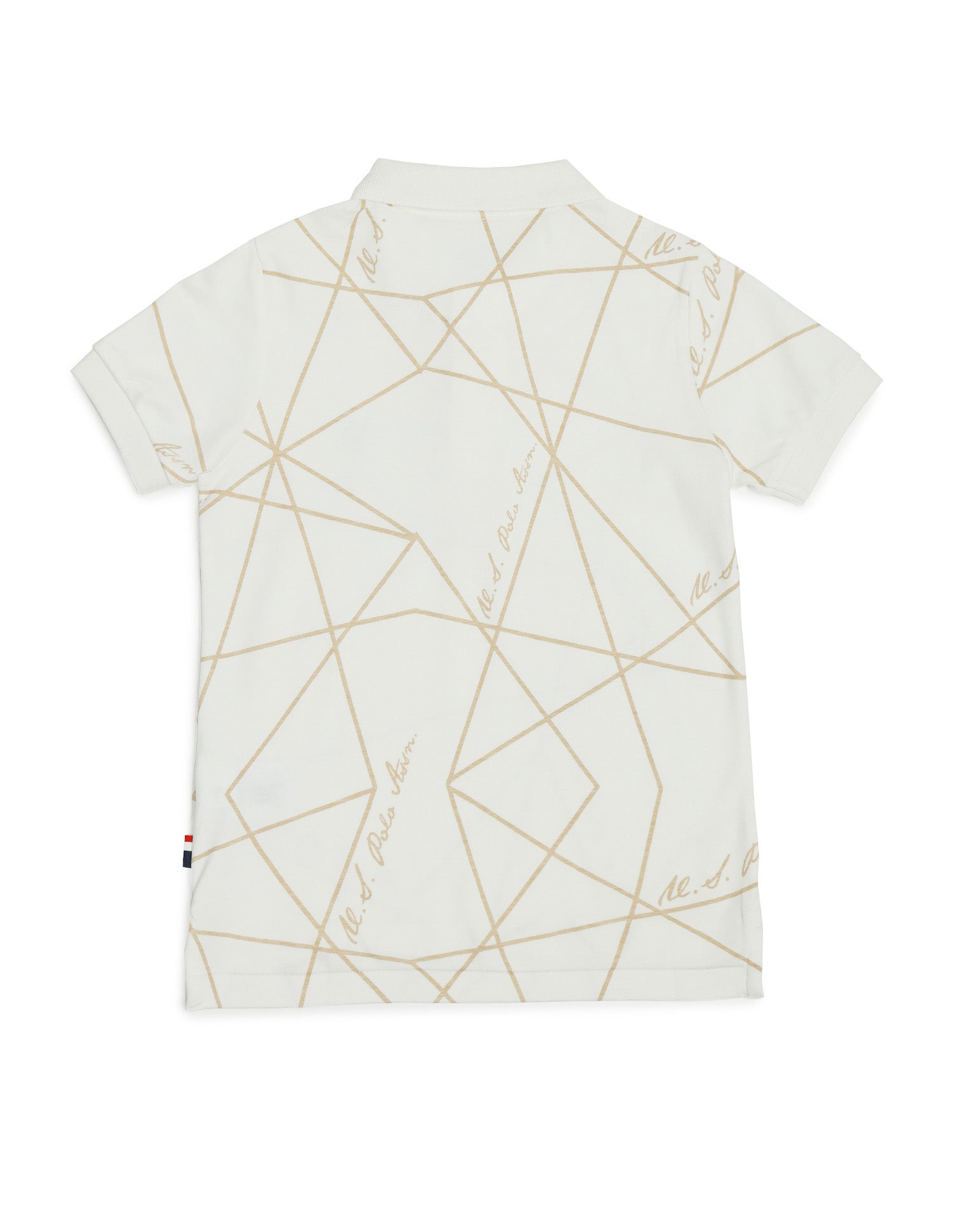 Boys Geometric Printed Regular Fit Polo Shirt Off White - U.S. POLO ASSN. | Large