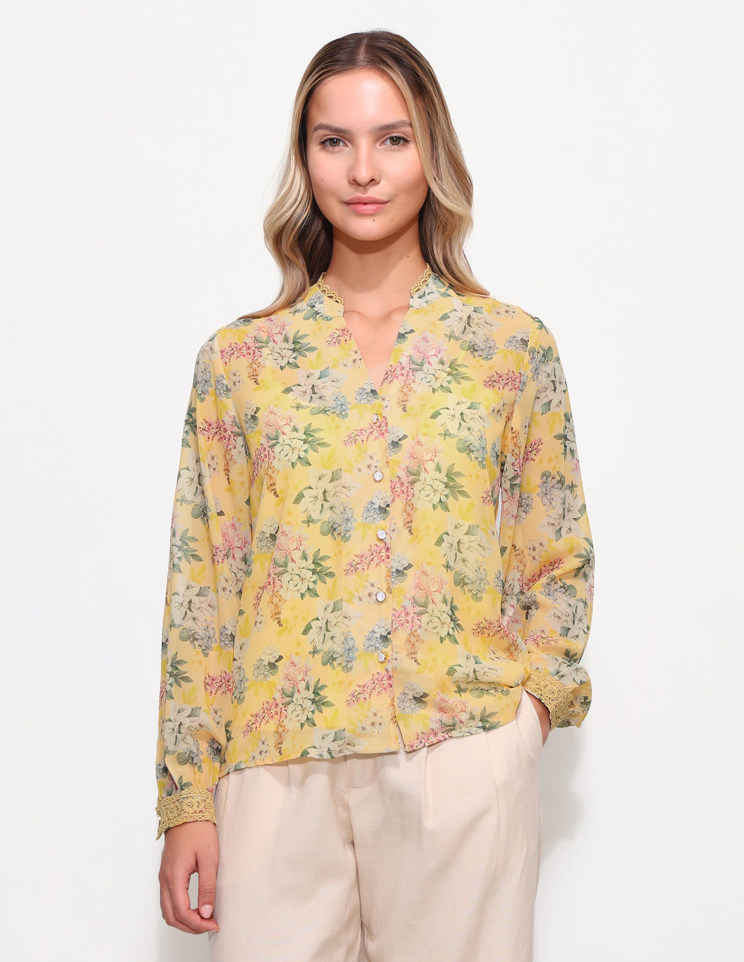 Floral Printed Regular Fit Top Yellow - U.S. Polo Assn. India | Large
