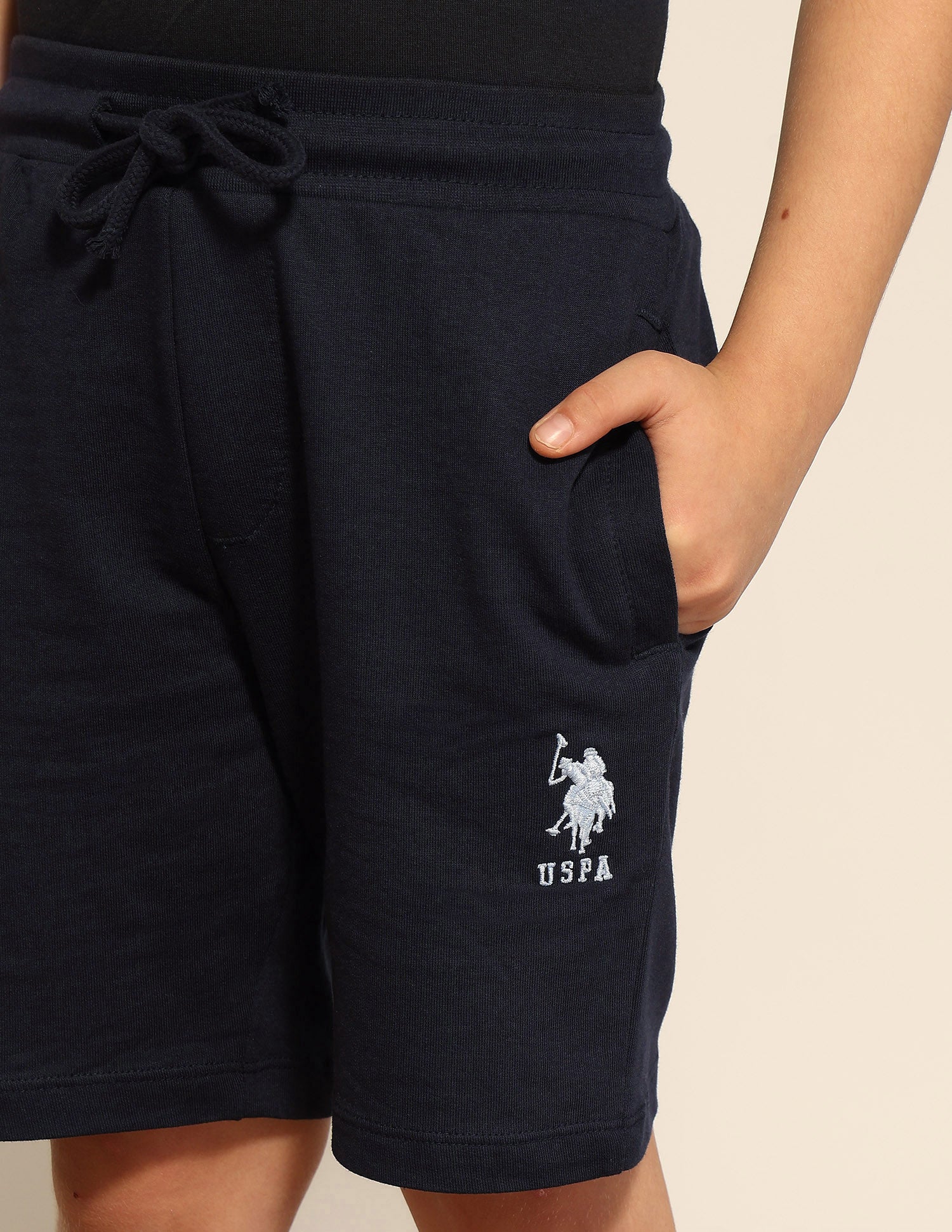 Boys Pure Cotton Mid Rise Shorts Navy - U.S. POLO ASSN. | Large