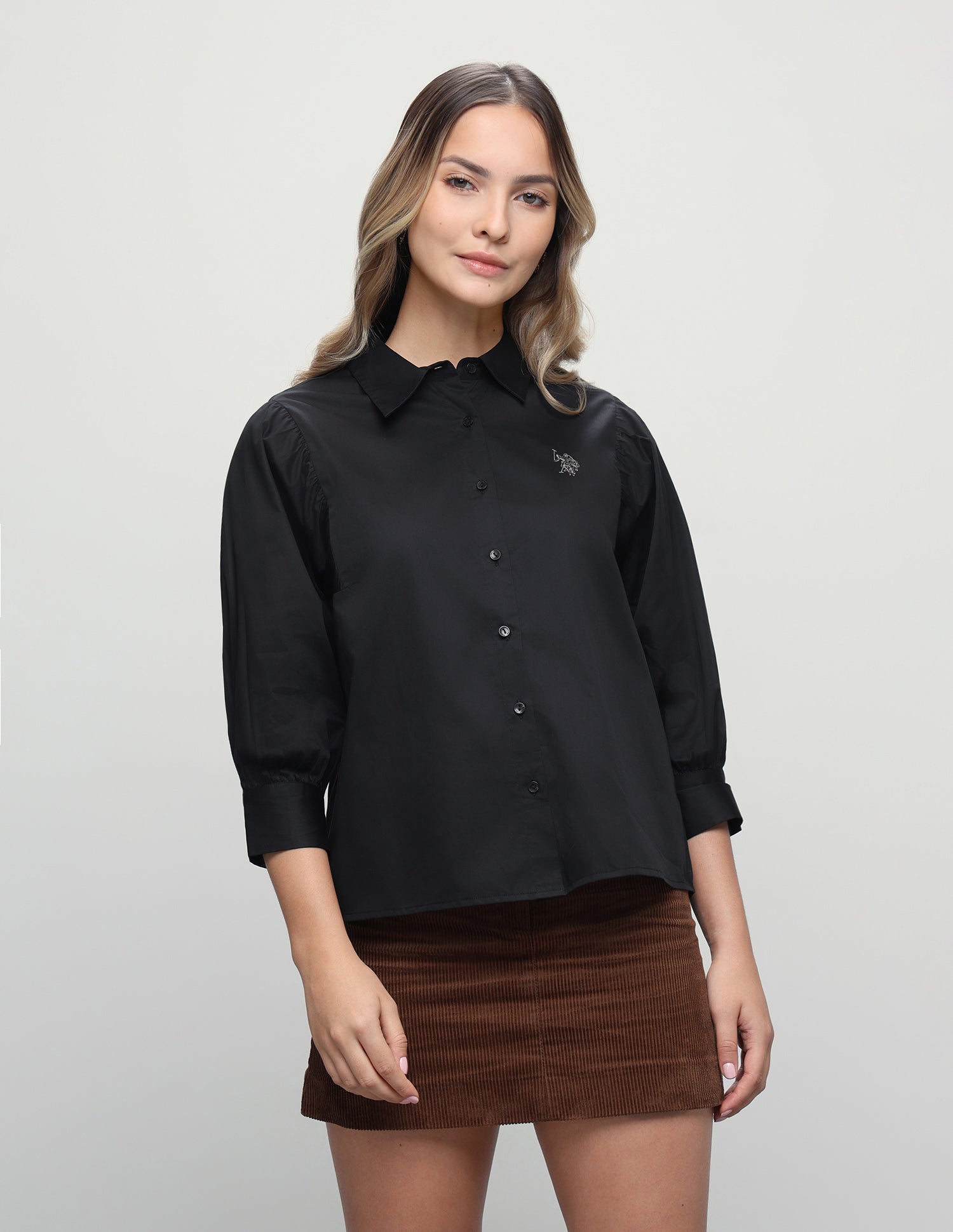 Solid Regular Fit Shirt Black - U.S. Polo Assn. India | Large