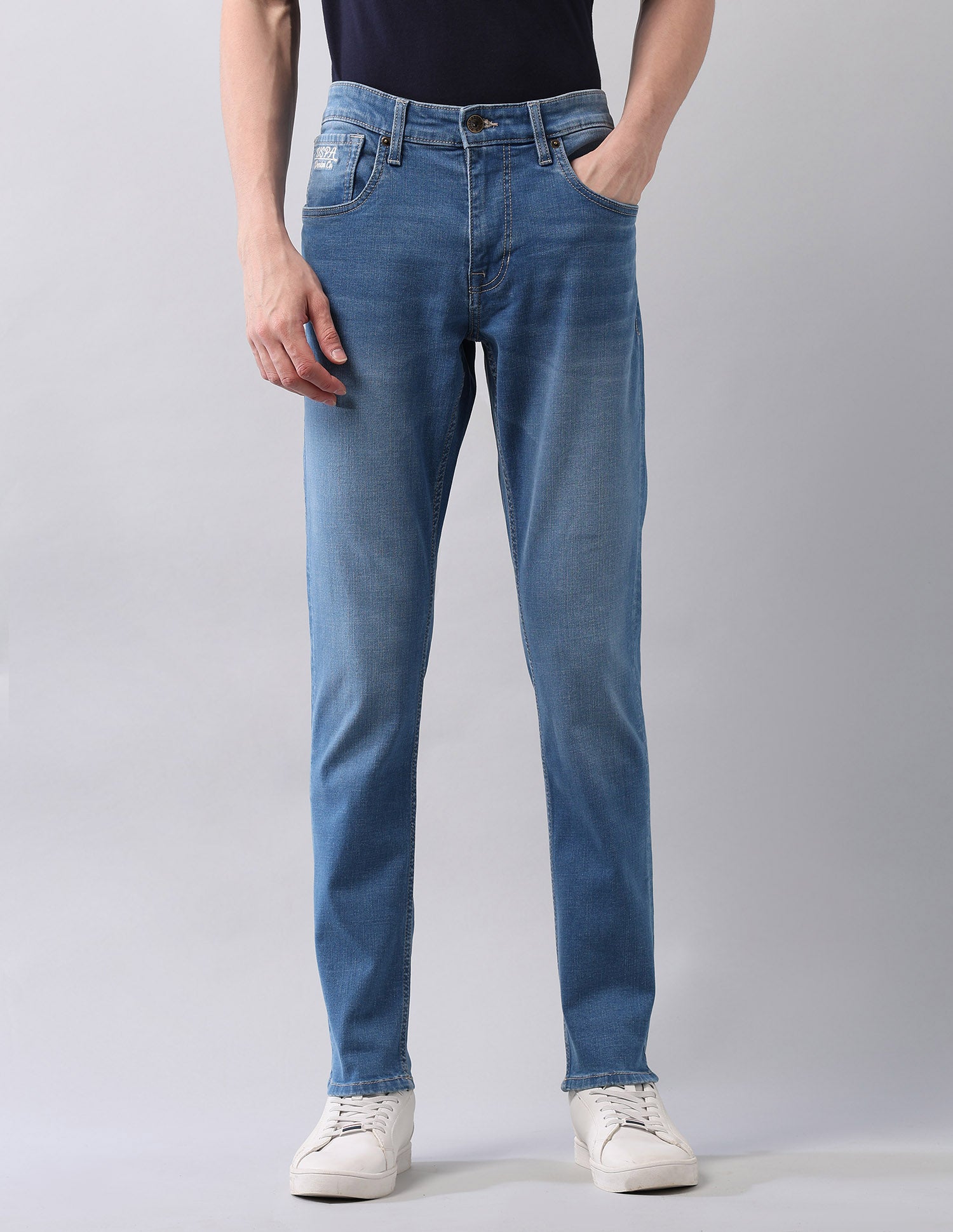 Brandon Slim Tapered Fit Blue Jeans Blue - U.S. Polo Assn. India | Large