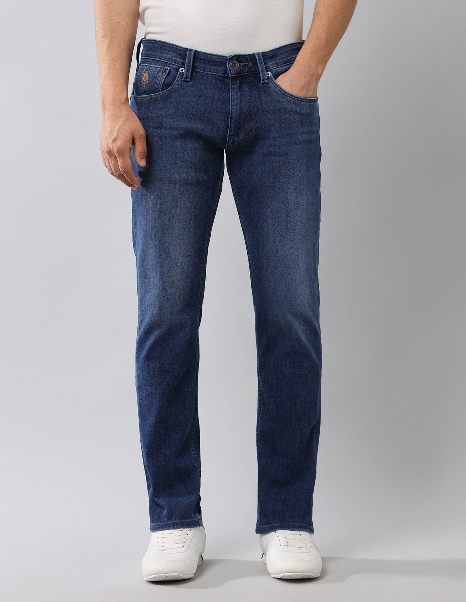 Brandon Fit Slim Tapered Fit Bi Stretch Authentic Jeans Blue - U.S. Polo Assn. India | Large