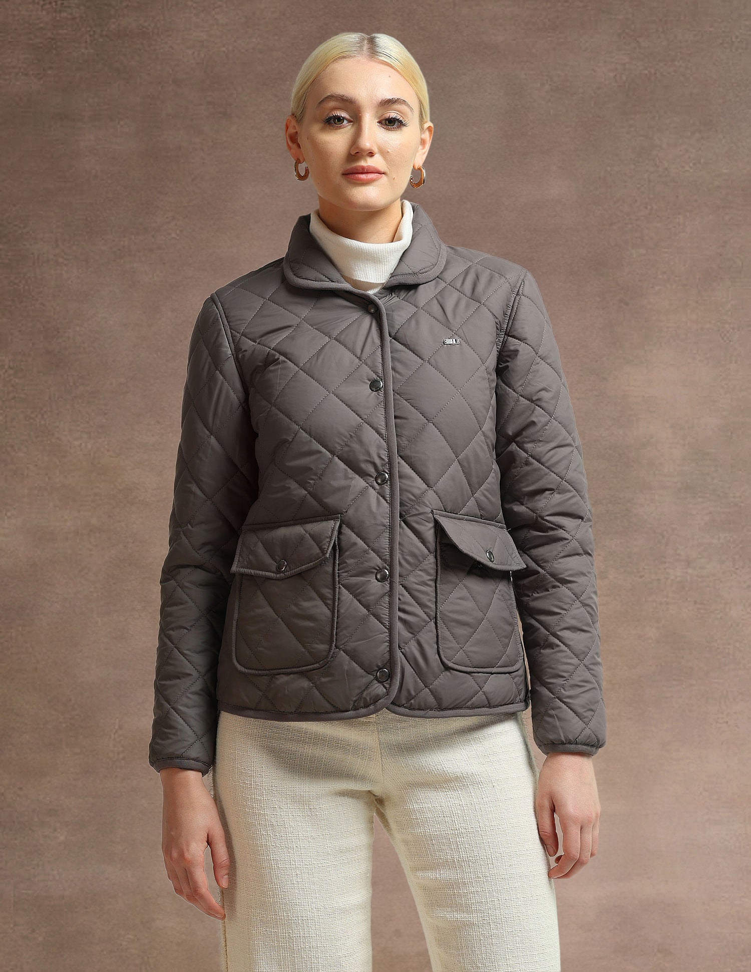 Spread Collar Puffer Jacket Grey - U.S. POLO ASSN. | Large