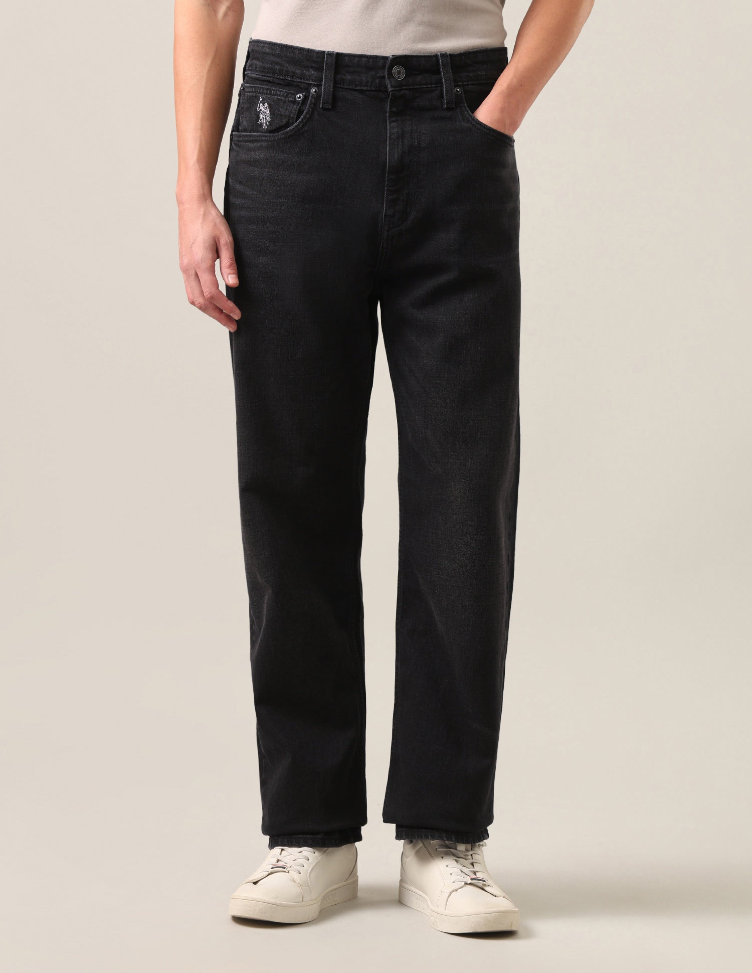 Logan Loose Straight Fit Black Jeans Washed Black - U.S. Polo Assn. India | Large