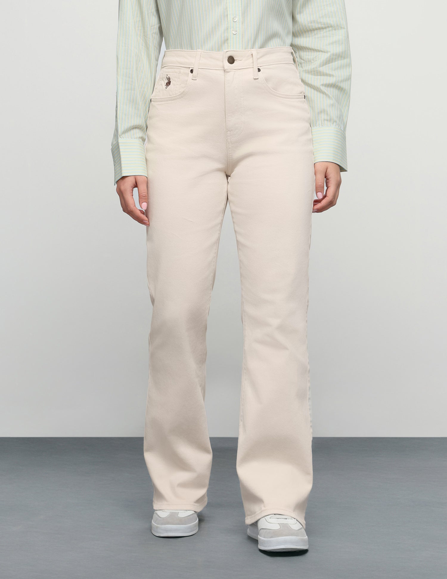 High Rise Bootcut Fit Jeans Ecru - U.S. Polo Assn. India | Large