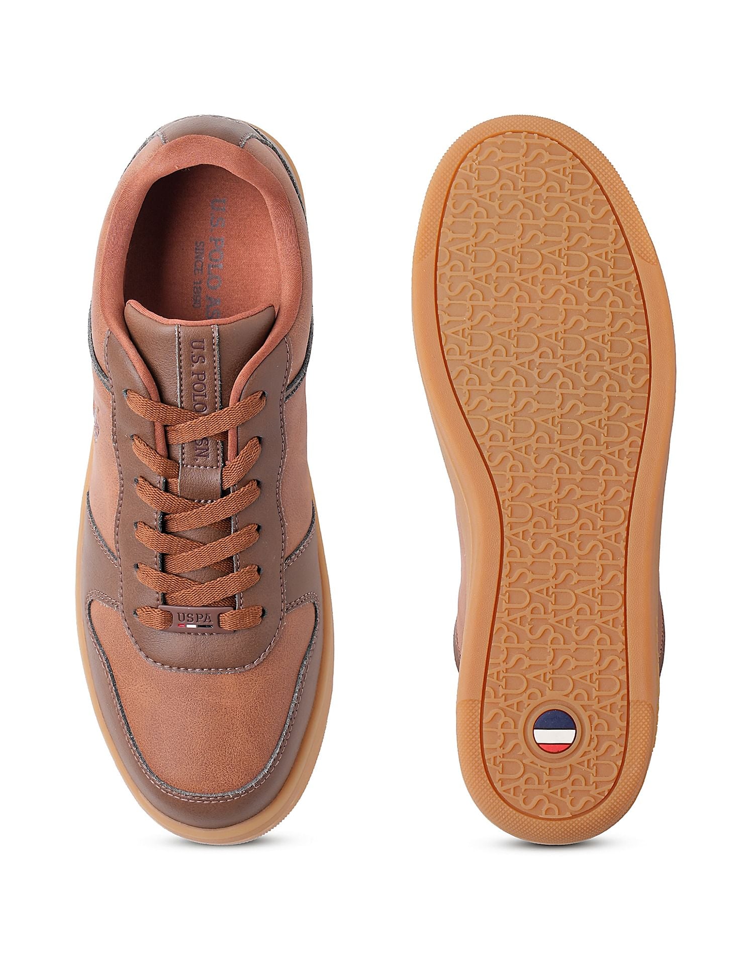 Men Colour Block Jaxon Sneakers Tan and Brown - U.S. POLO ASSN. | Large