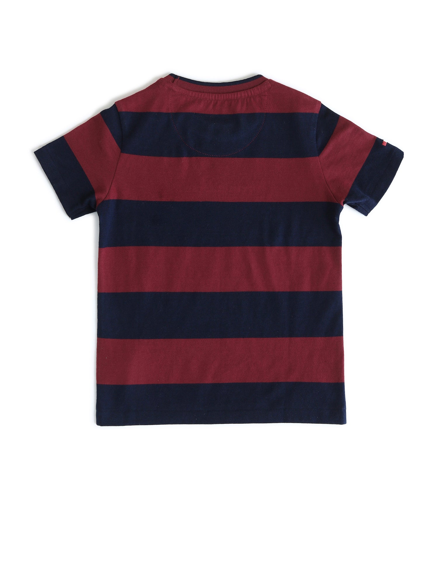 Boys Horizontal Striped Regular Fit T-Shirt Maroon - U.S. POLO ASSN. | Large
