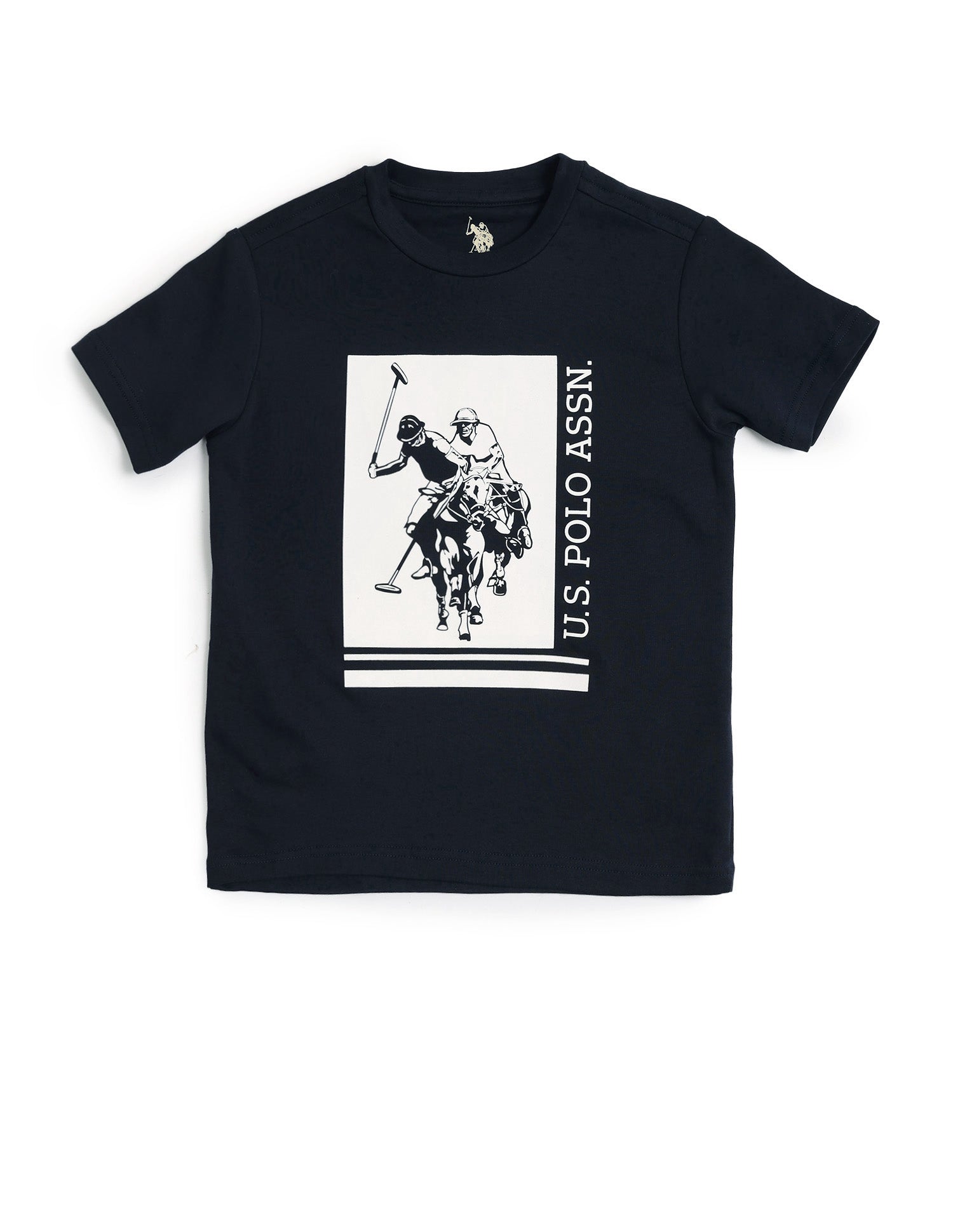 Boys Brand Printed Regular Fit T-Shirt Navy - U.S. POLO ASSN. | Large