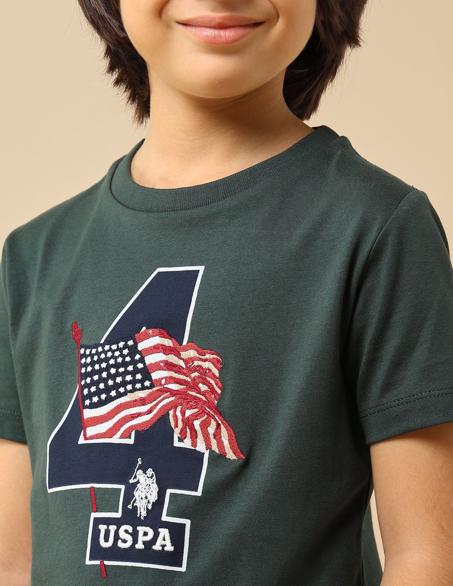 Boys Brand Appliqued Mini Me T-Shirt Olive - U.S. POLO ASSN. | Large