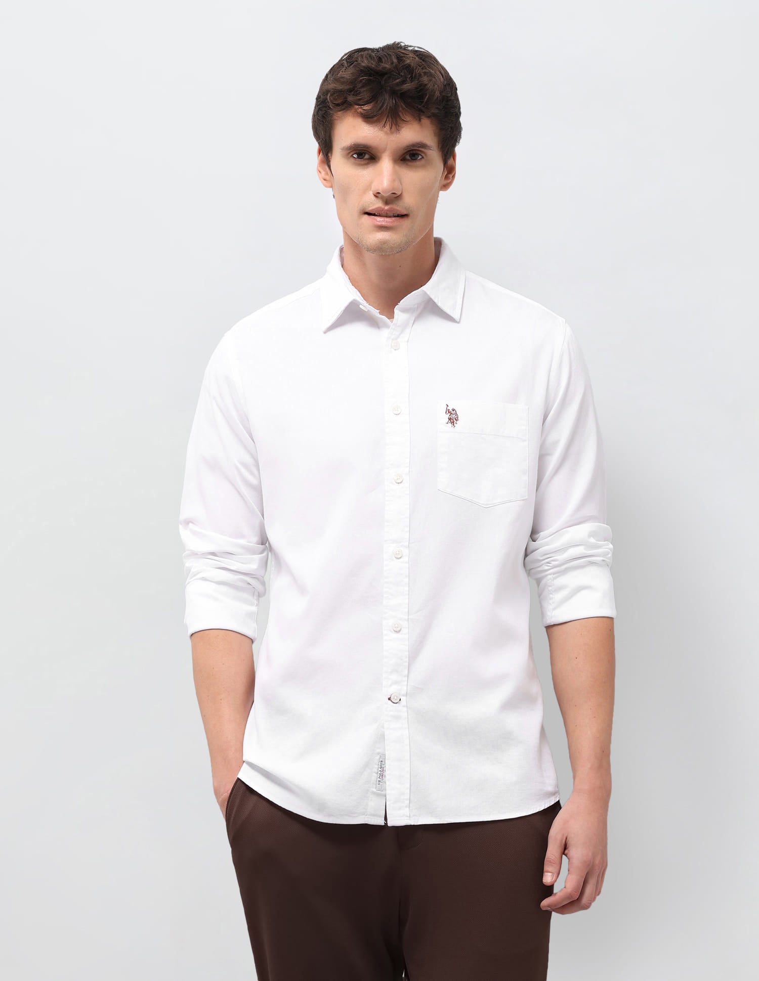 Solid Tailored Fit Shirt White - U.S. Polo Assn. India | Large