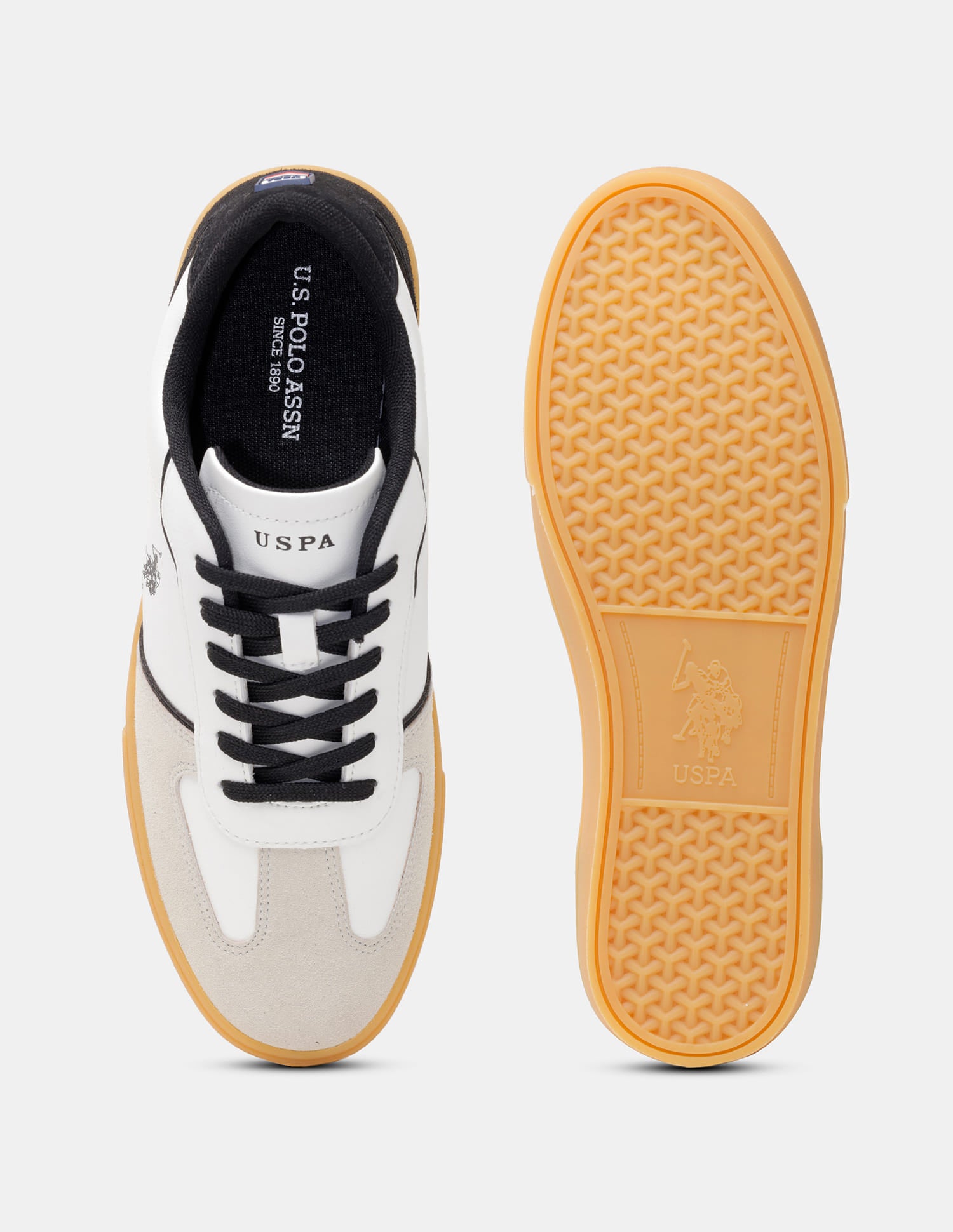 Men Colour Blocked Suede Oberon Sneakers Off White - U.S. Polo Assn. India | Large