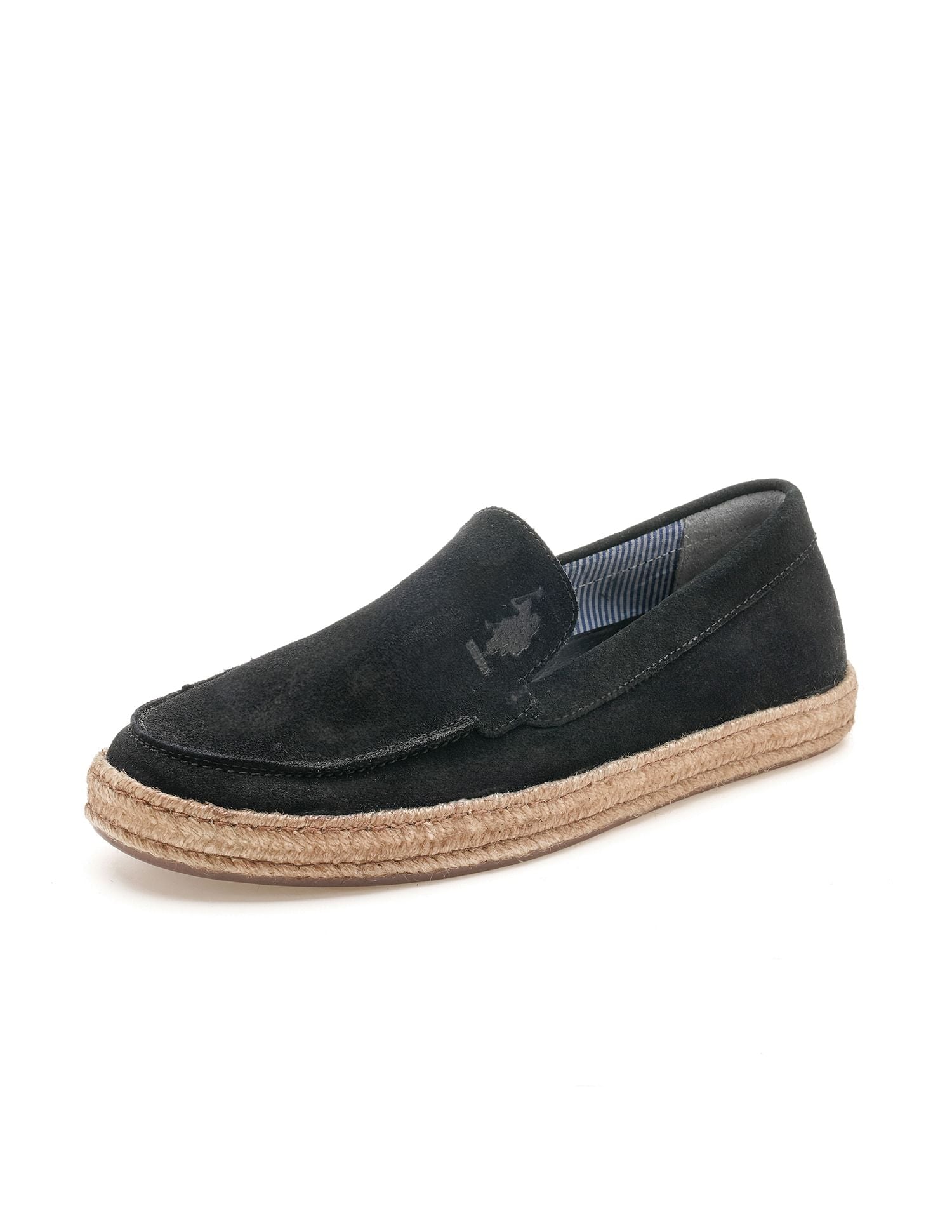 Mens Oudi Suede Slip-On Shoes Black - U.S. POLO ASSN. | Large