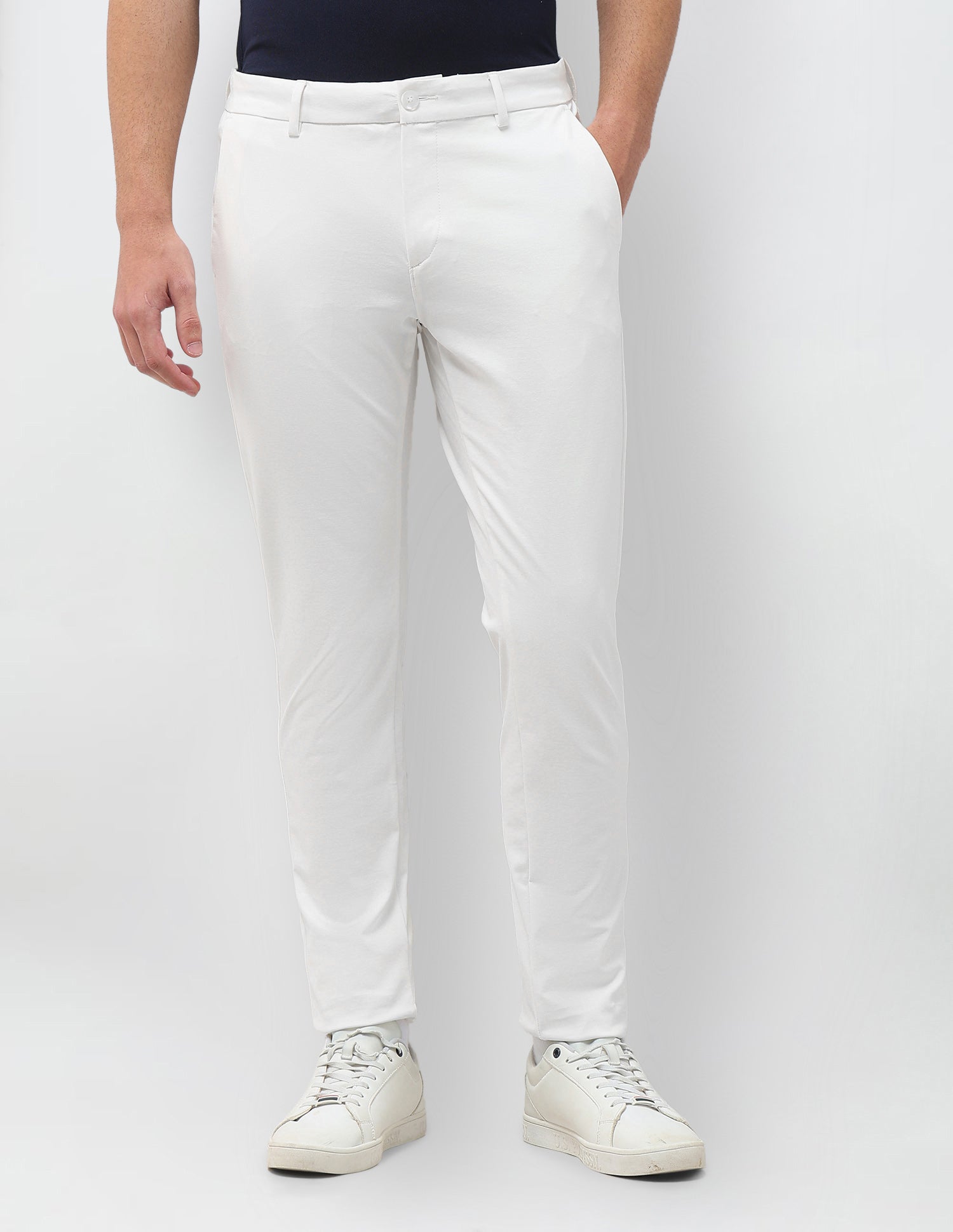 Knitted Austin Slim Fit Trousers White - U.S. Polo Assn. India | Large