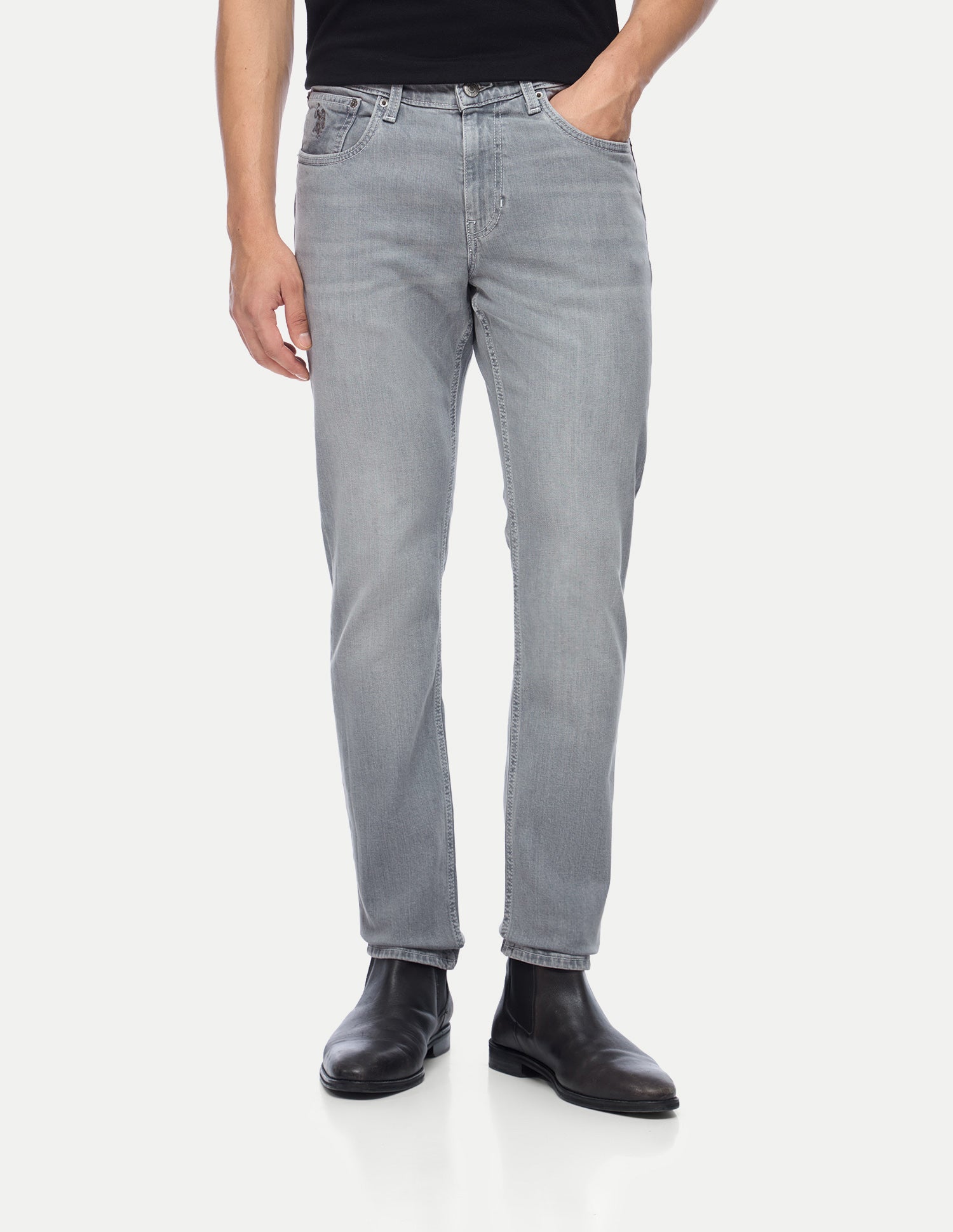 Brandon Slim-Tapered Fit Grey Jeans Washed Grey - U.S. Polo Assn. India | Large