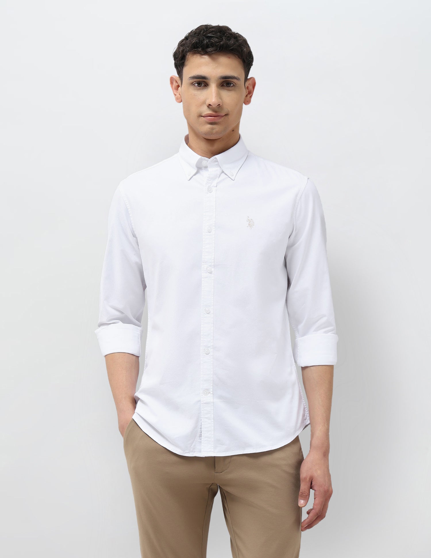 Tailored Fit Oxford Shirt White - U.S. POLO ASSN. | Large