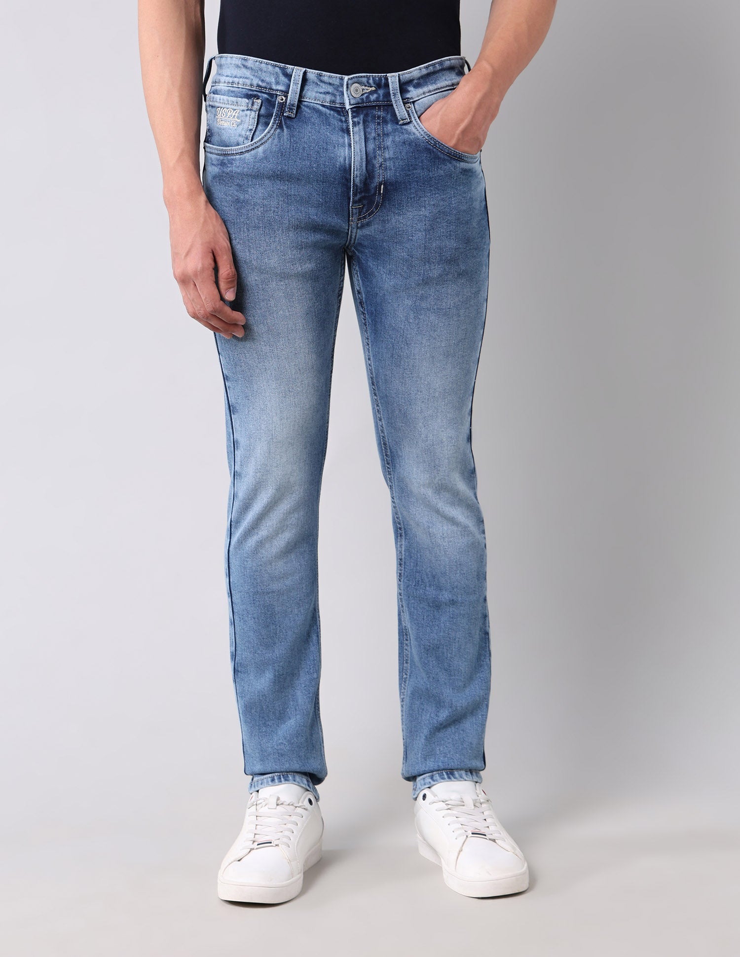Regallo Skinny Fit Blue Jeans Light Wash - U.S. Polo Assn. India | Large