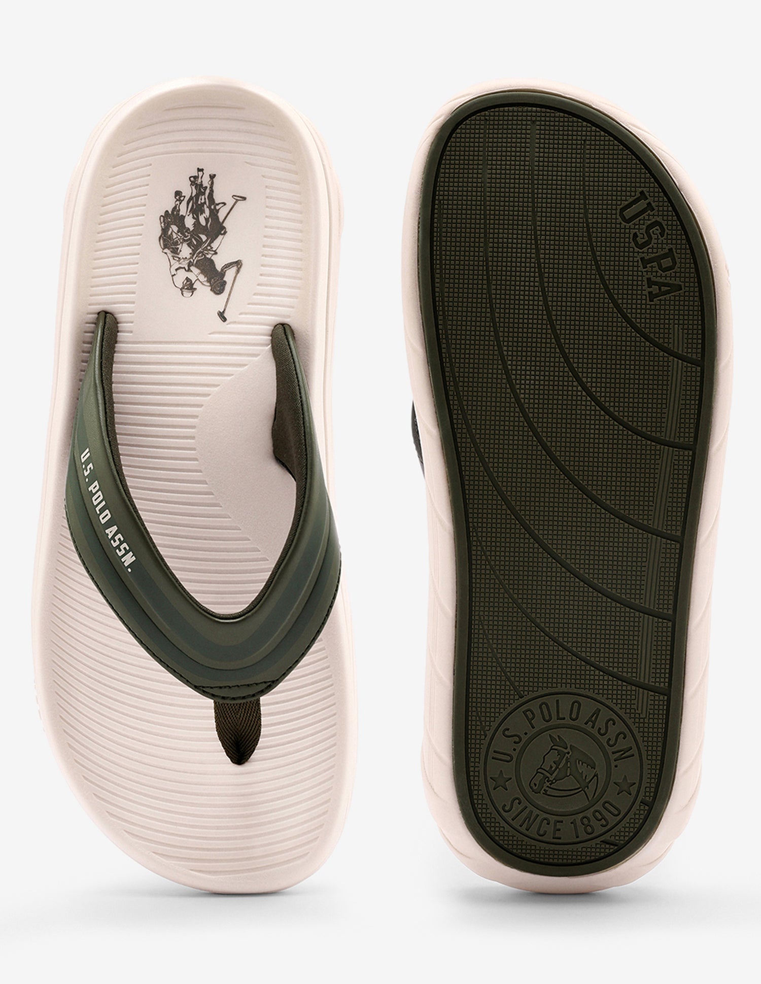 Broad Strap Celtic Flip Flops Olive - U.S. Polo Assn. India | Large