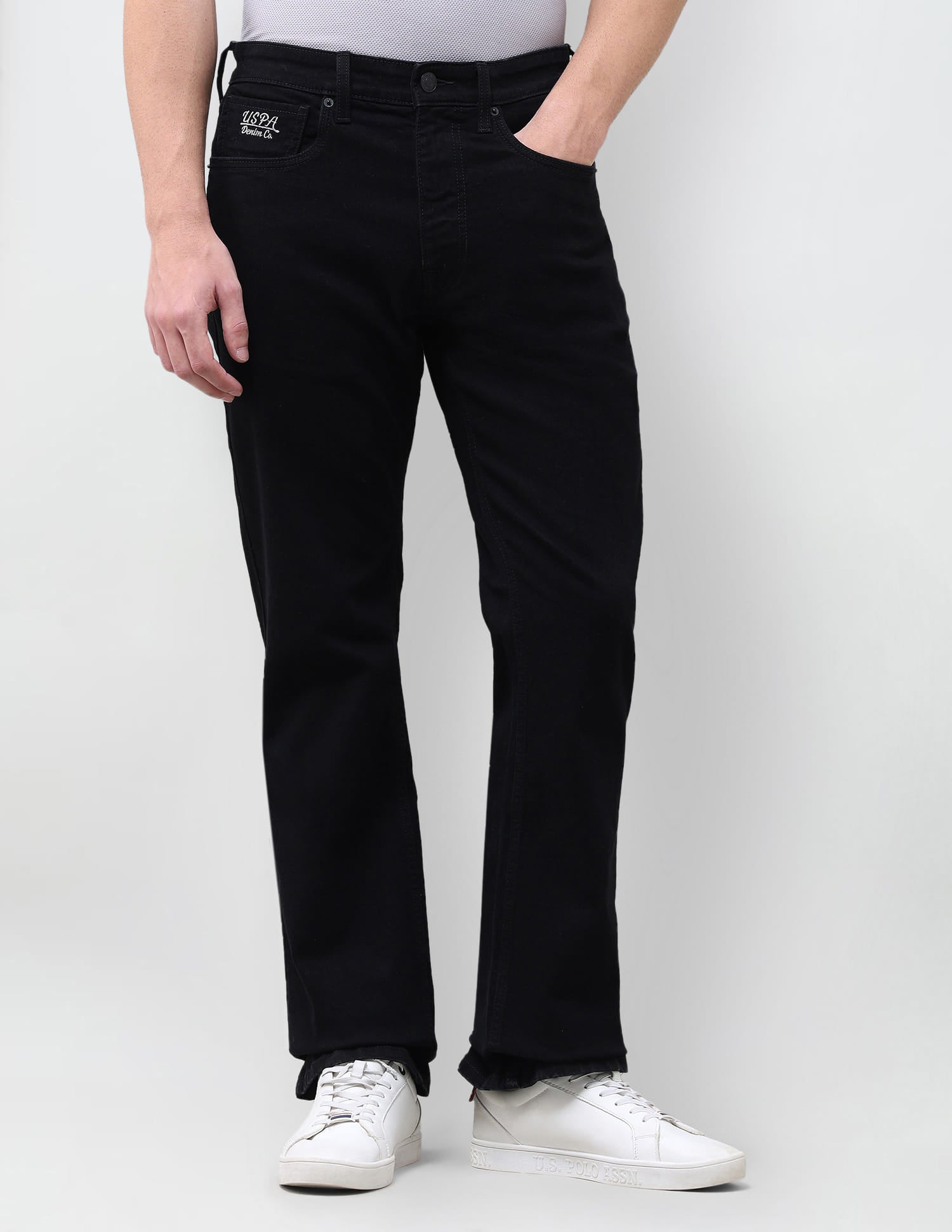 Solid Bootcut Fit Jeans Black - U.S. Polo Assn. India | Large